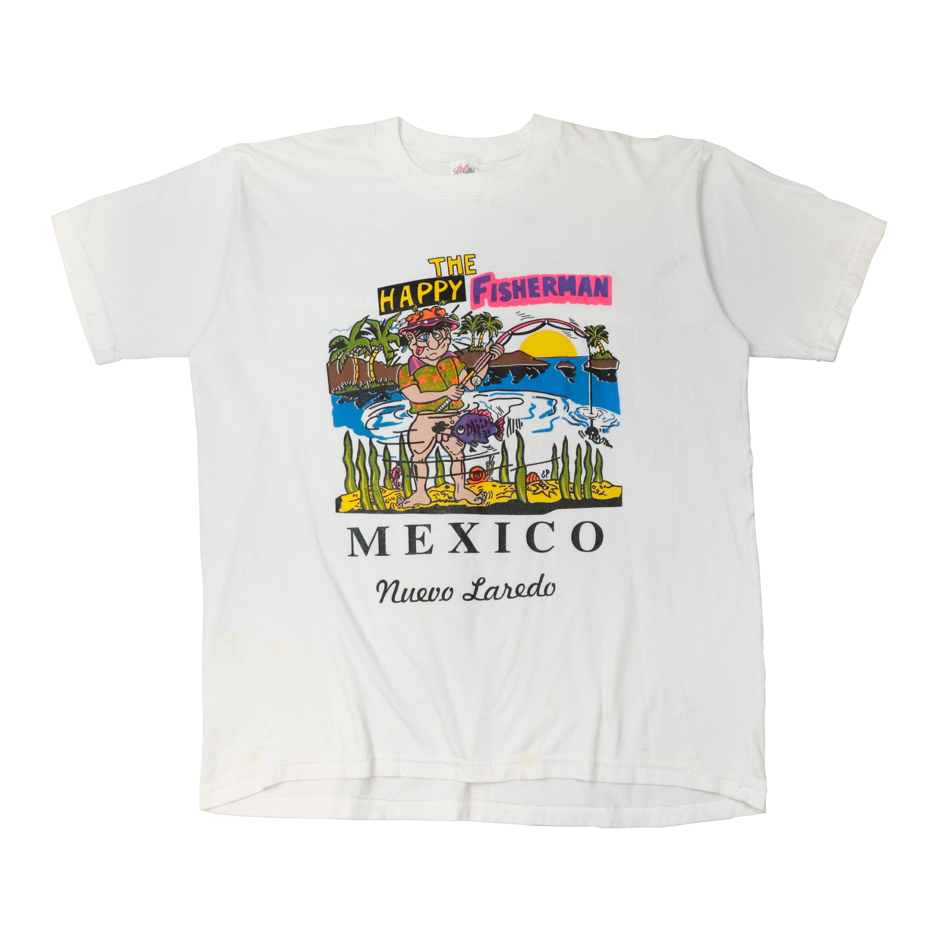 Vintage Mexico Nuevo Laredo White T-Shirt Size XL Alé 