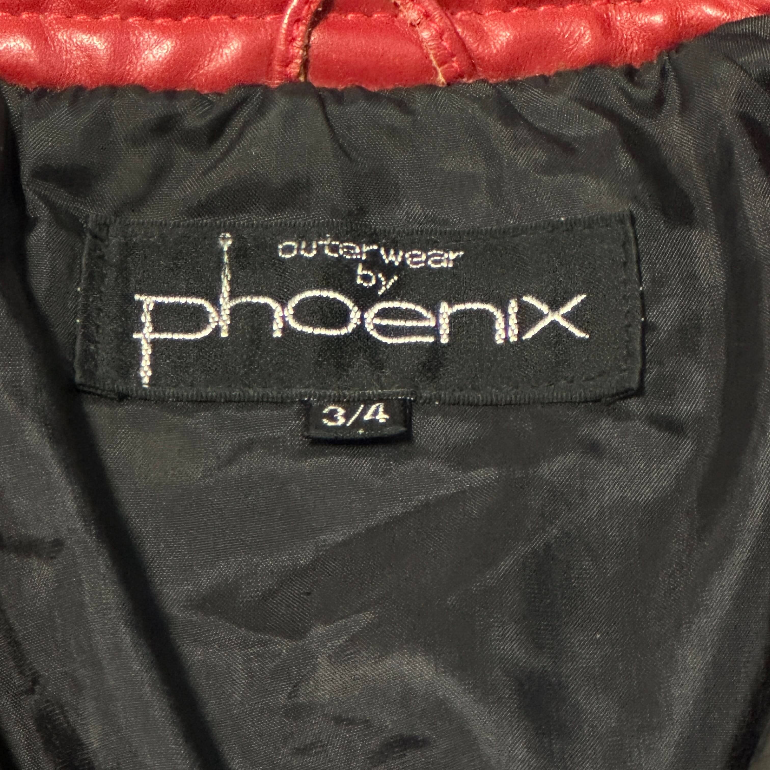 Vintage Michael Jackson Thriller Phoenix Red and Black Leather Jacket Size 3/4 FAIF.CA 