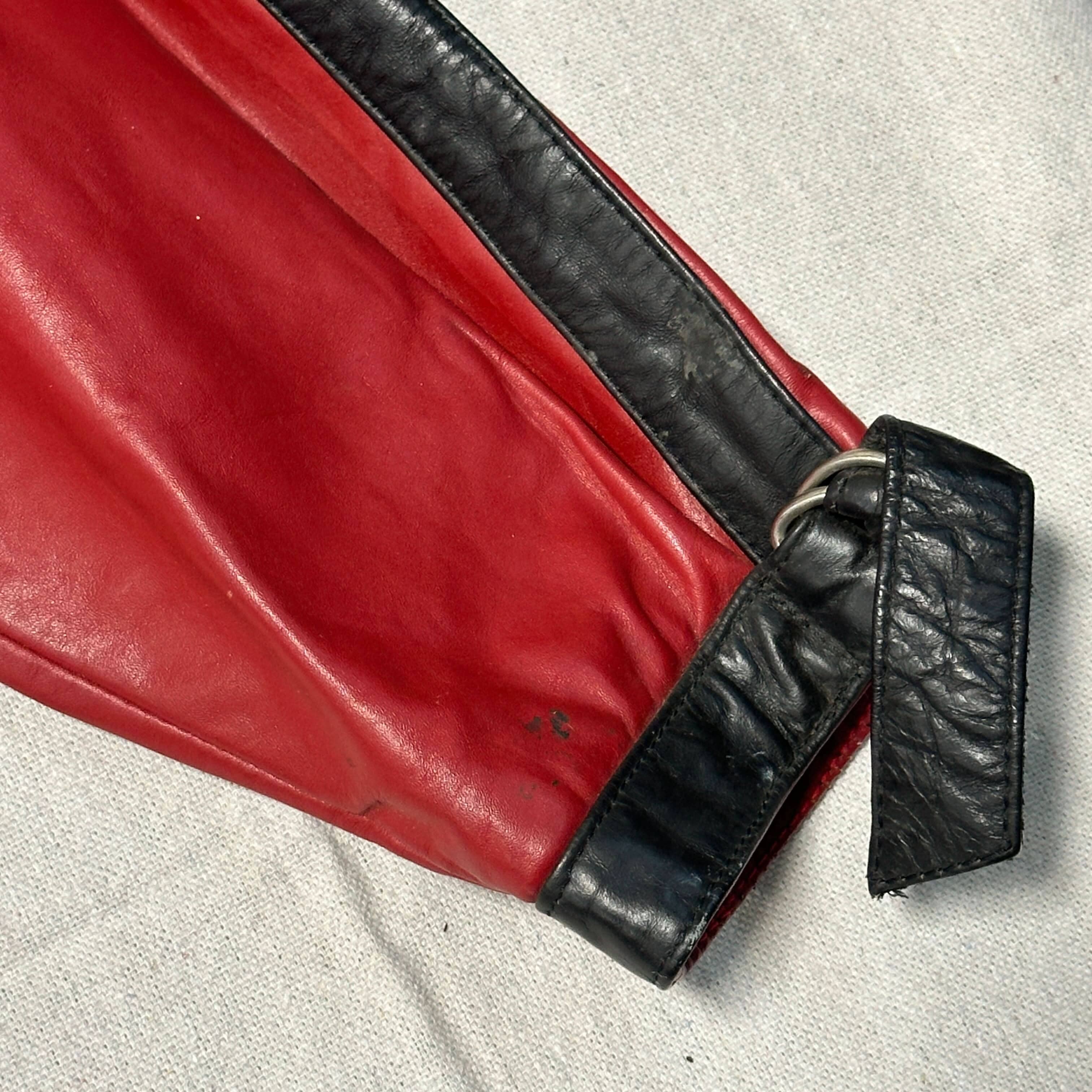 Vintage Michael Jackson Thriller Phoenix Red and Black Leather Jacket Size 3/4 FAIF.CA 