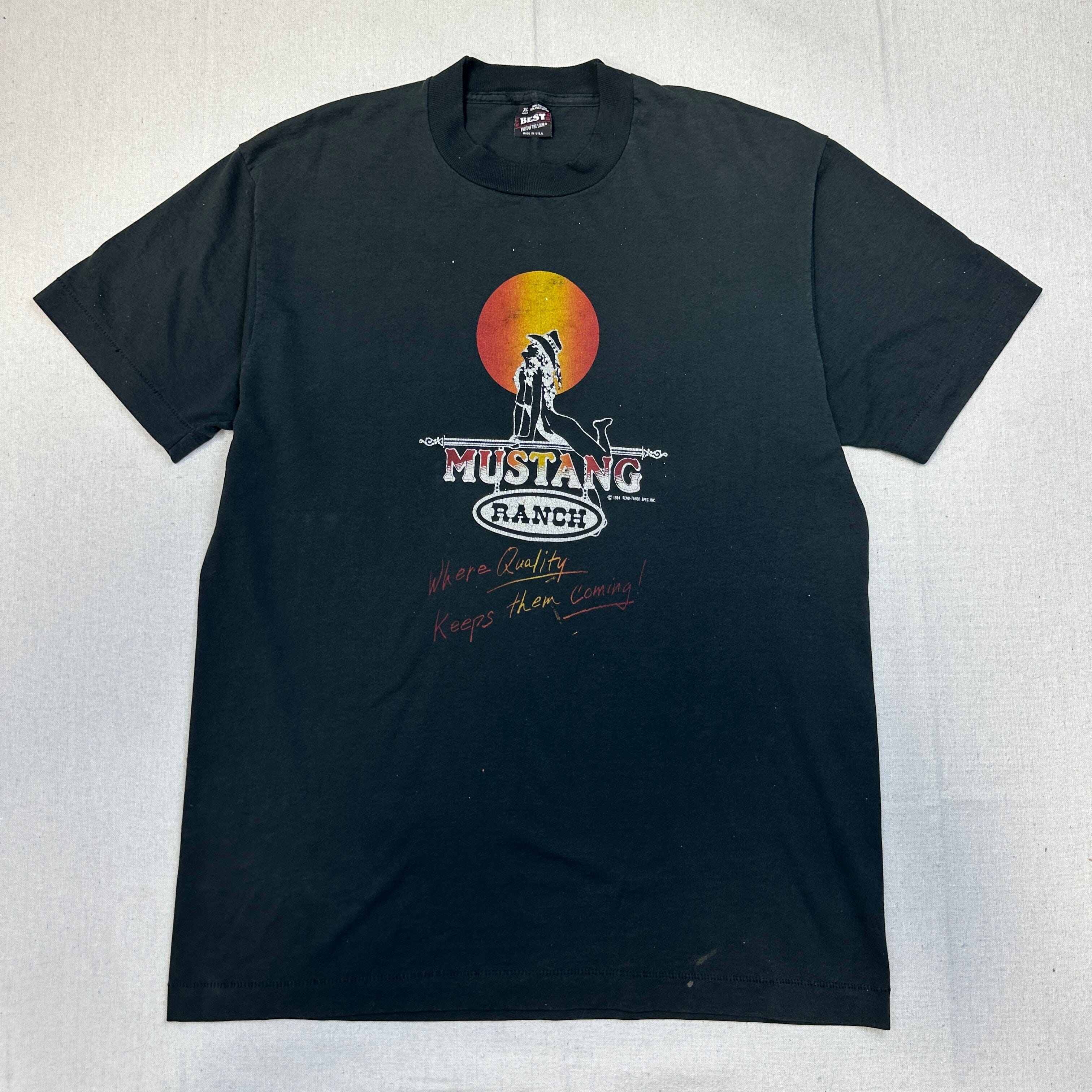 Vintage Mustang Ranch Sunset Graphic T-Shirt Size XL FAIF.CA 