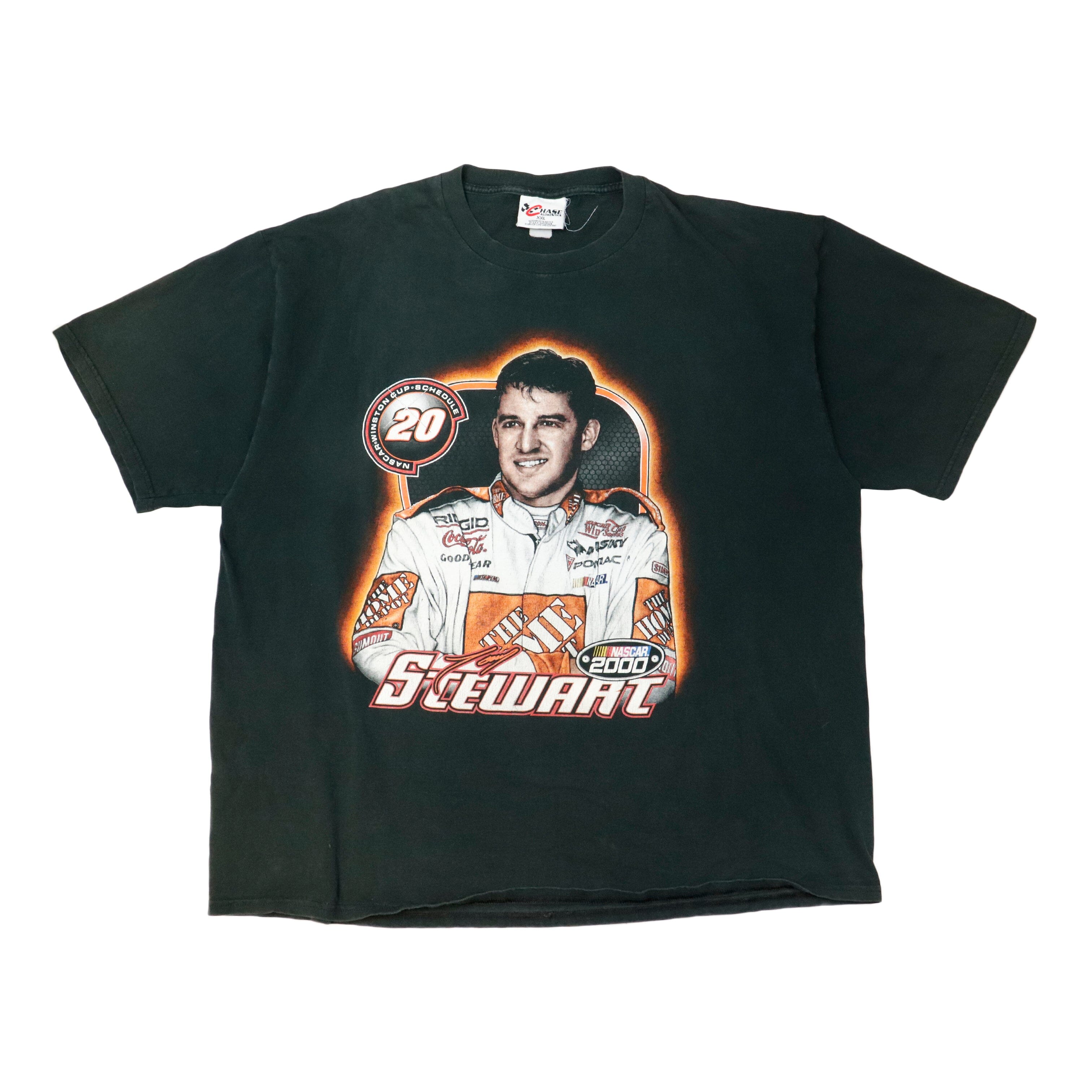Vintage NASCAR Stwewart Black Tee Size XXL Chase Authentics 