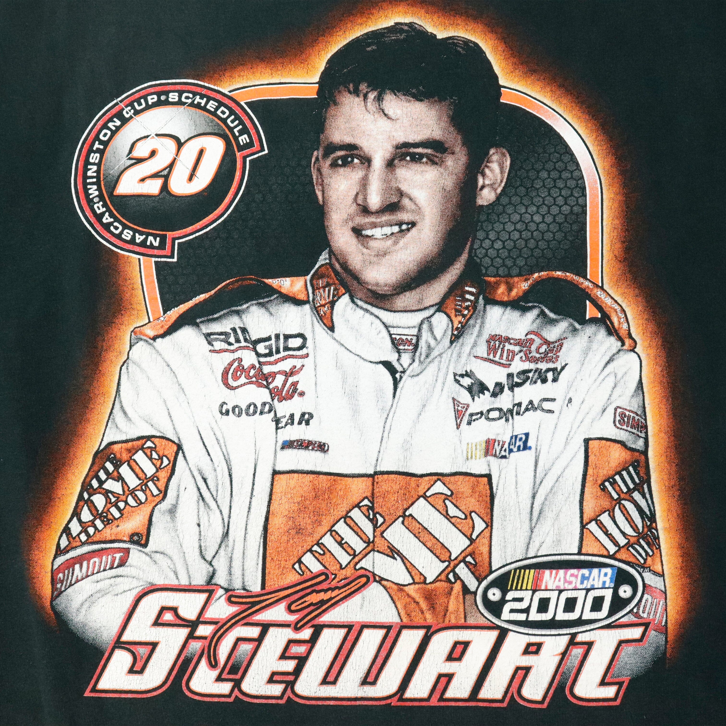 Vintage NASCAR Stwewart Black Tee Size XXL Chase Authentics 