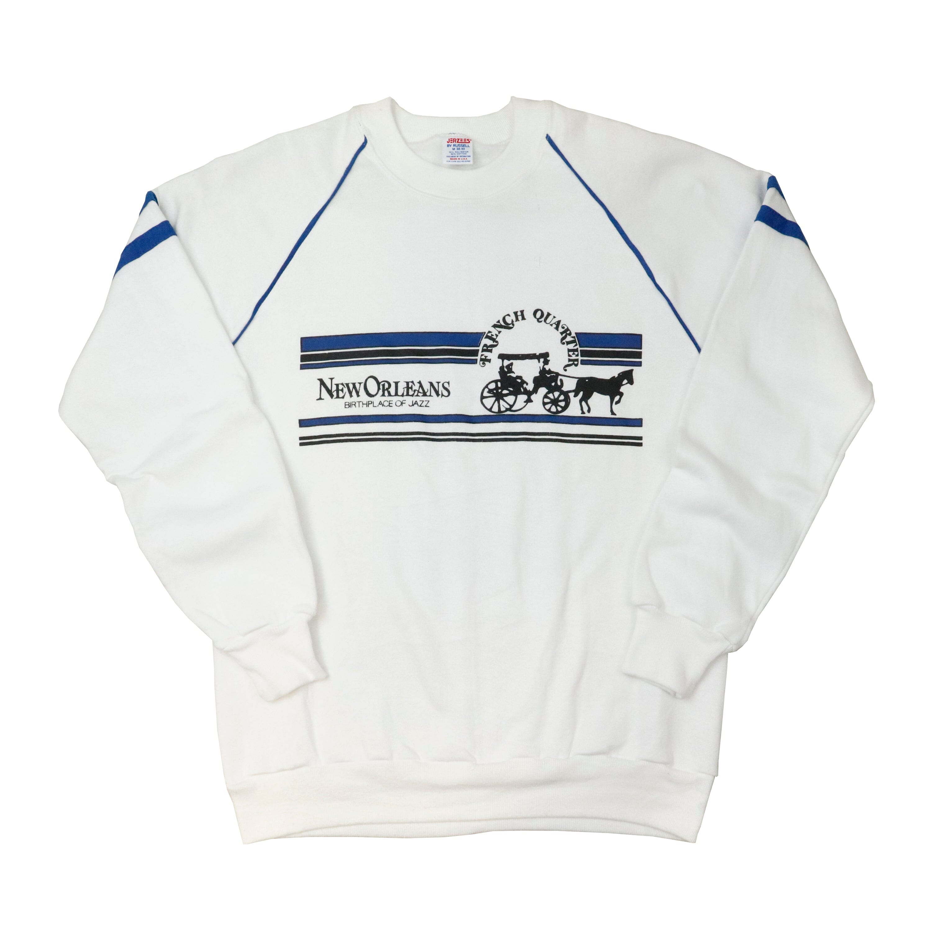 Vintage New Orleans White Crewneck Size M Jerzees 
