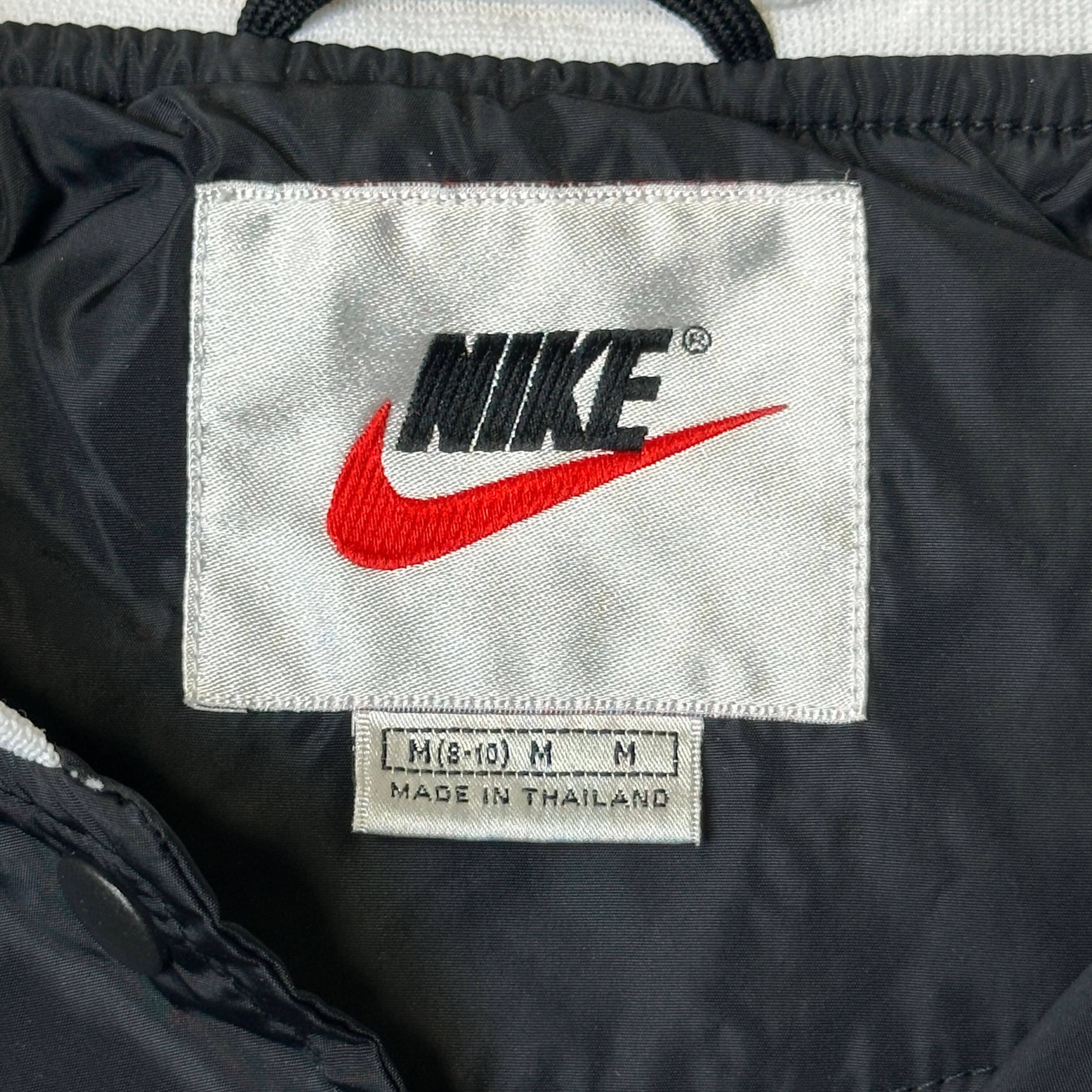 Vintage Nike Black Snap Button Varsity Jacket Size Medium FAIF.CA 