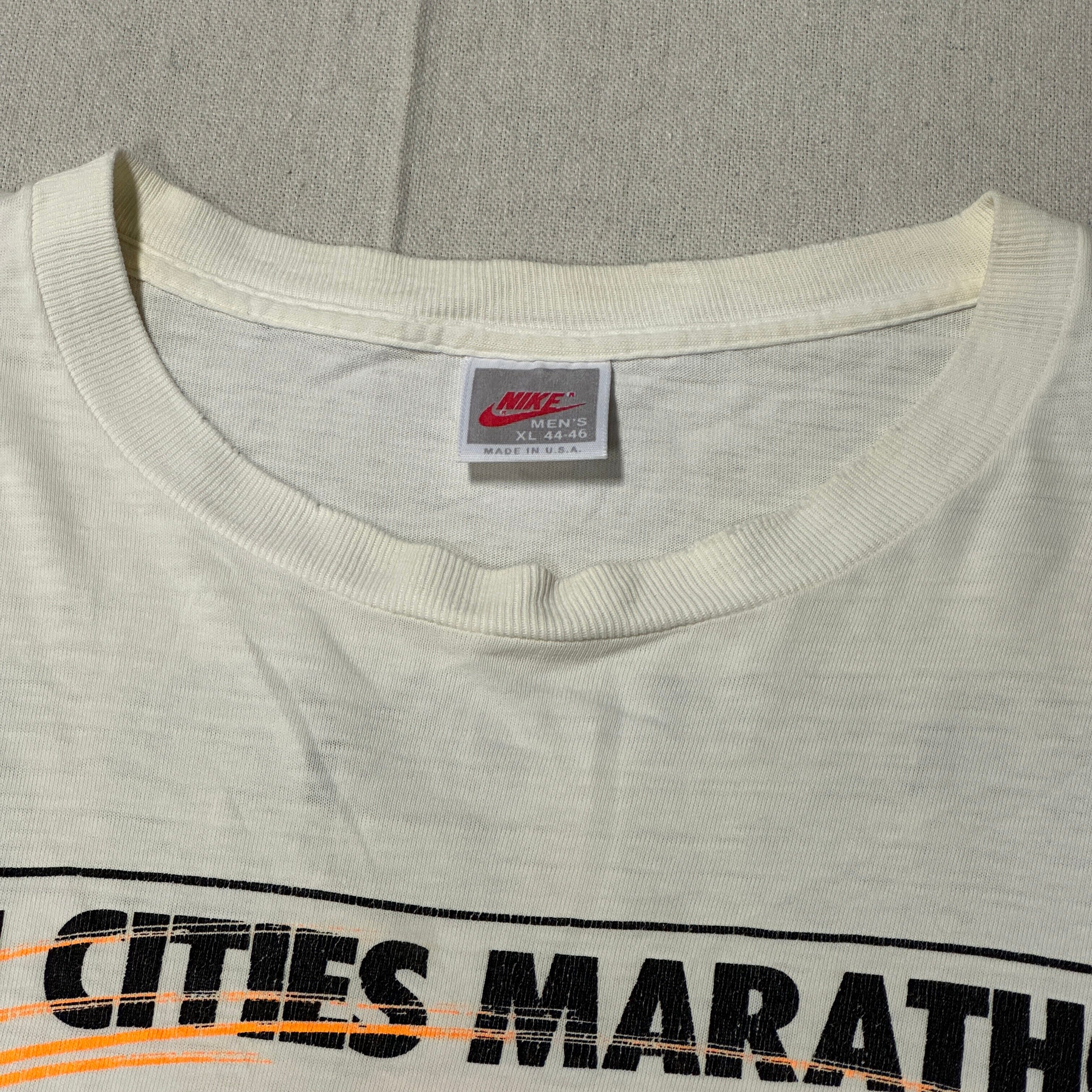 Vintage Nike Twin Cities Marathon Long Sleeve Graphic T-Shirt Size XL 80s FAIF.CA 