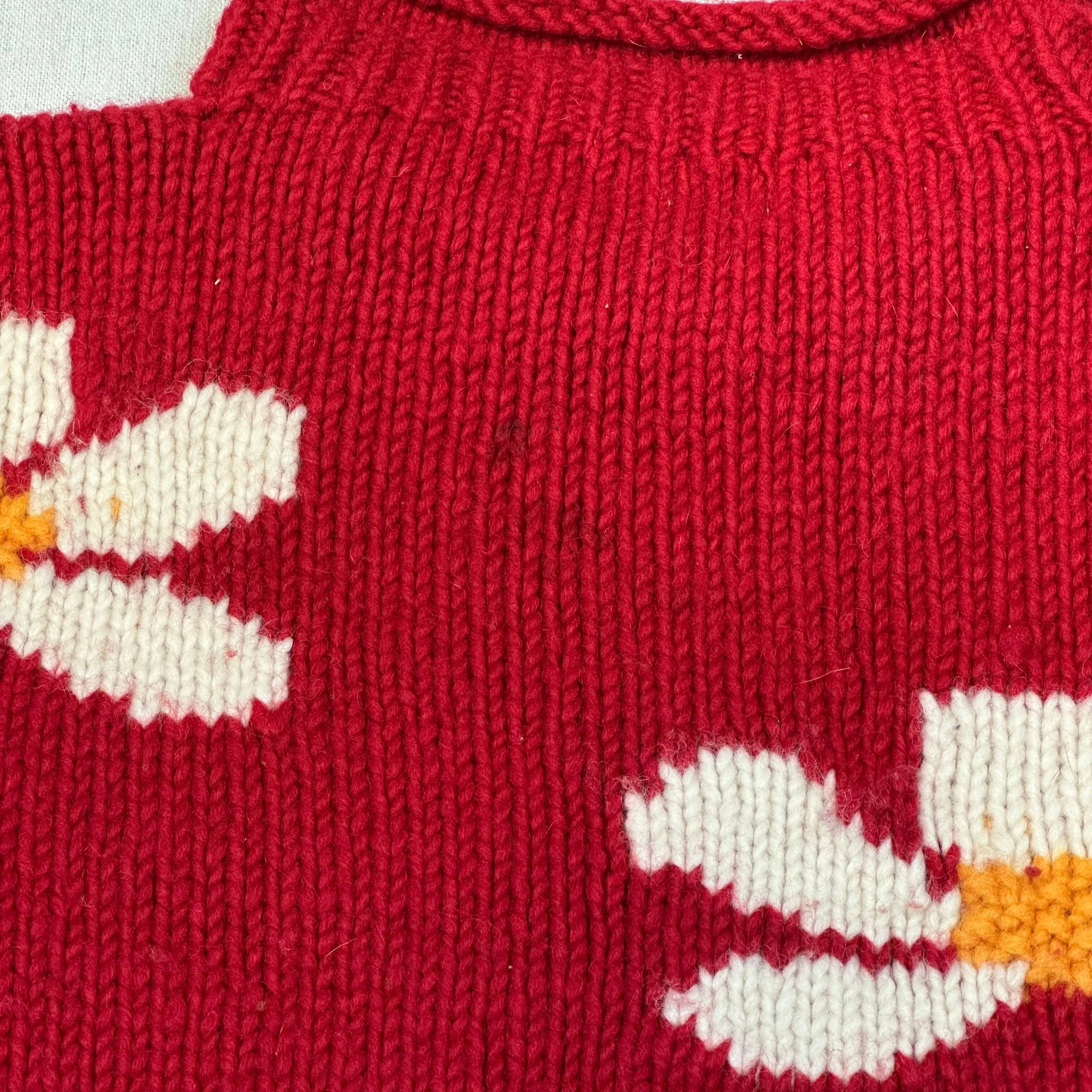 Vintage Nuevo Americana Floral Knit Sweater Size M FAIF.CA 