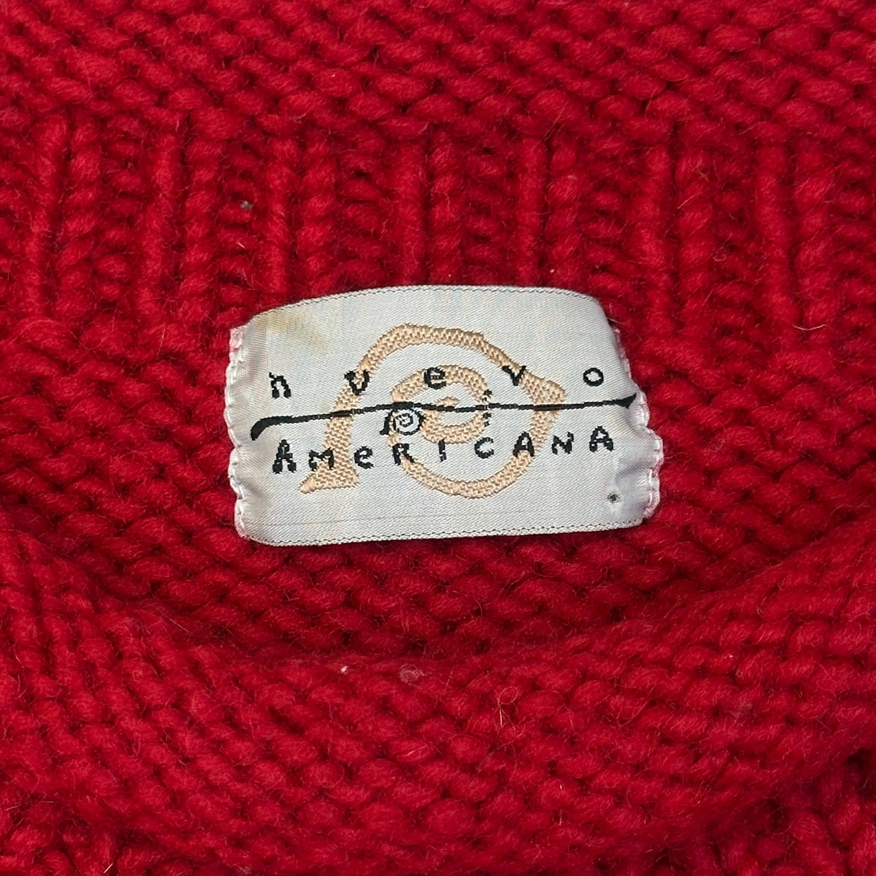 Vintage Nuevo Americana Floral Knit Sweater Size M FAIF.CA 