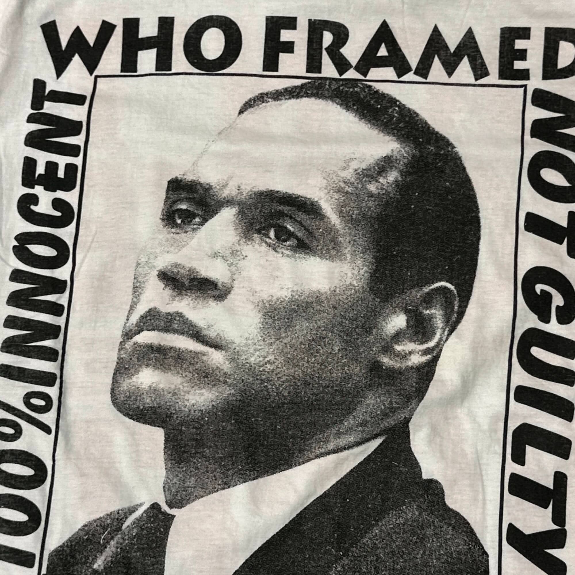 Vintage O.J. Simpson Who Framed Graphic T-Shirt Size Large FAIF.CA 