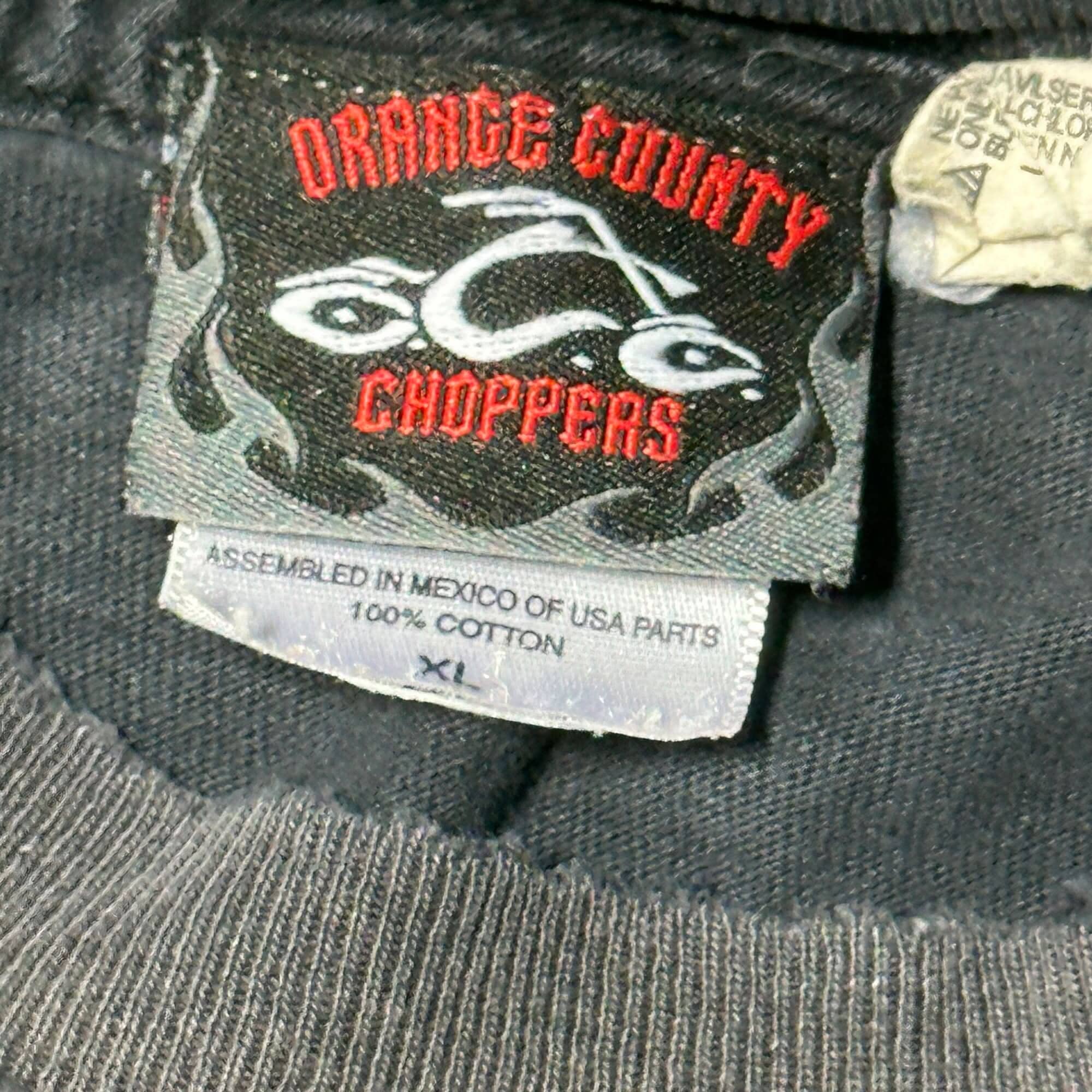 Vintage Orange County Choppers Flame Graphic Long Sleeve T-Shirt Size XL FAIF.CA 