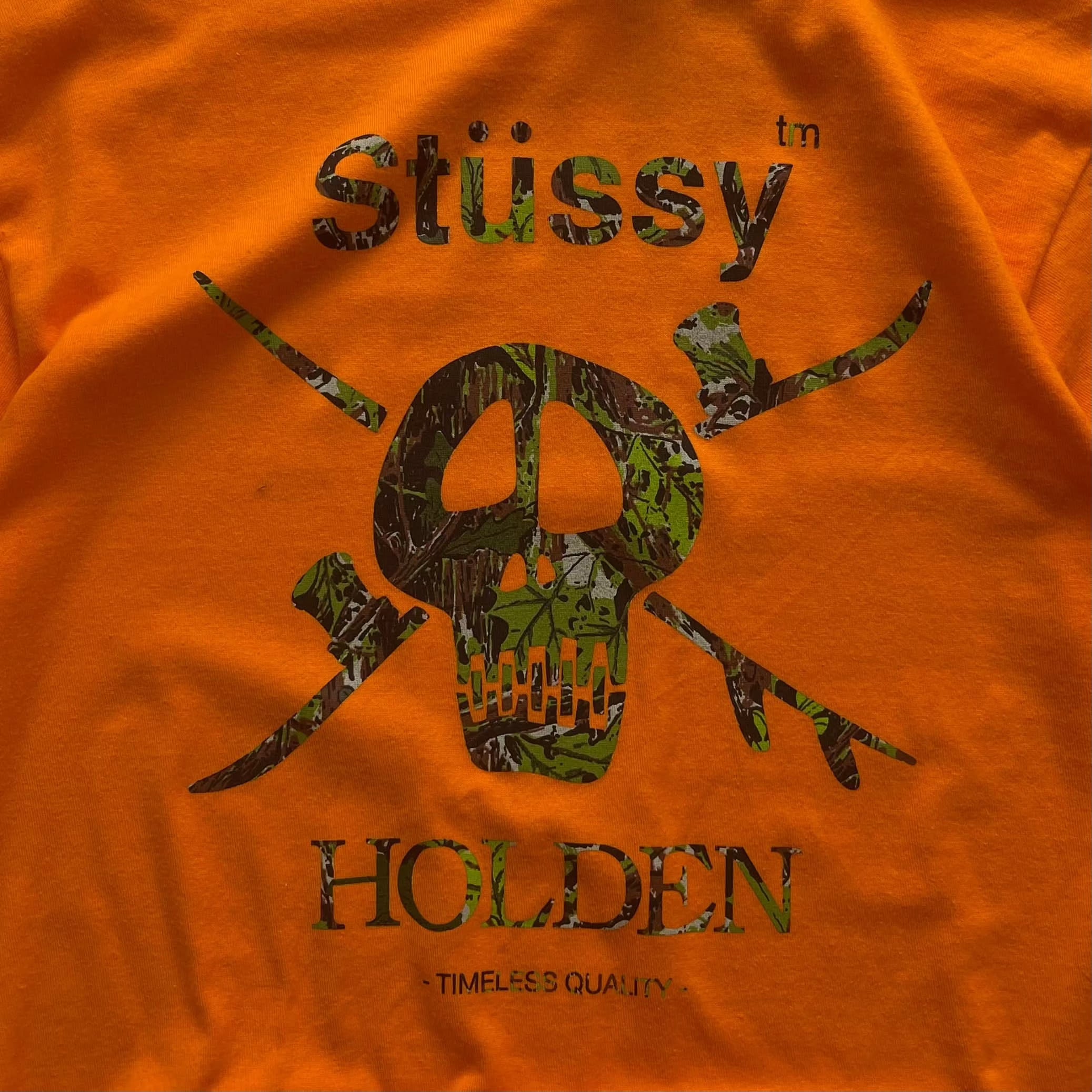 Vintage Orange Stussy X Holden T-shirt (size M) –