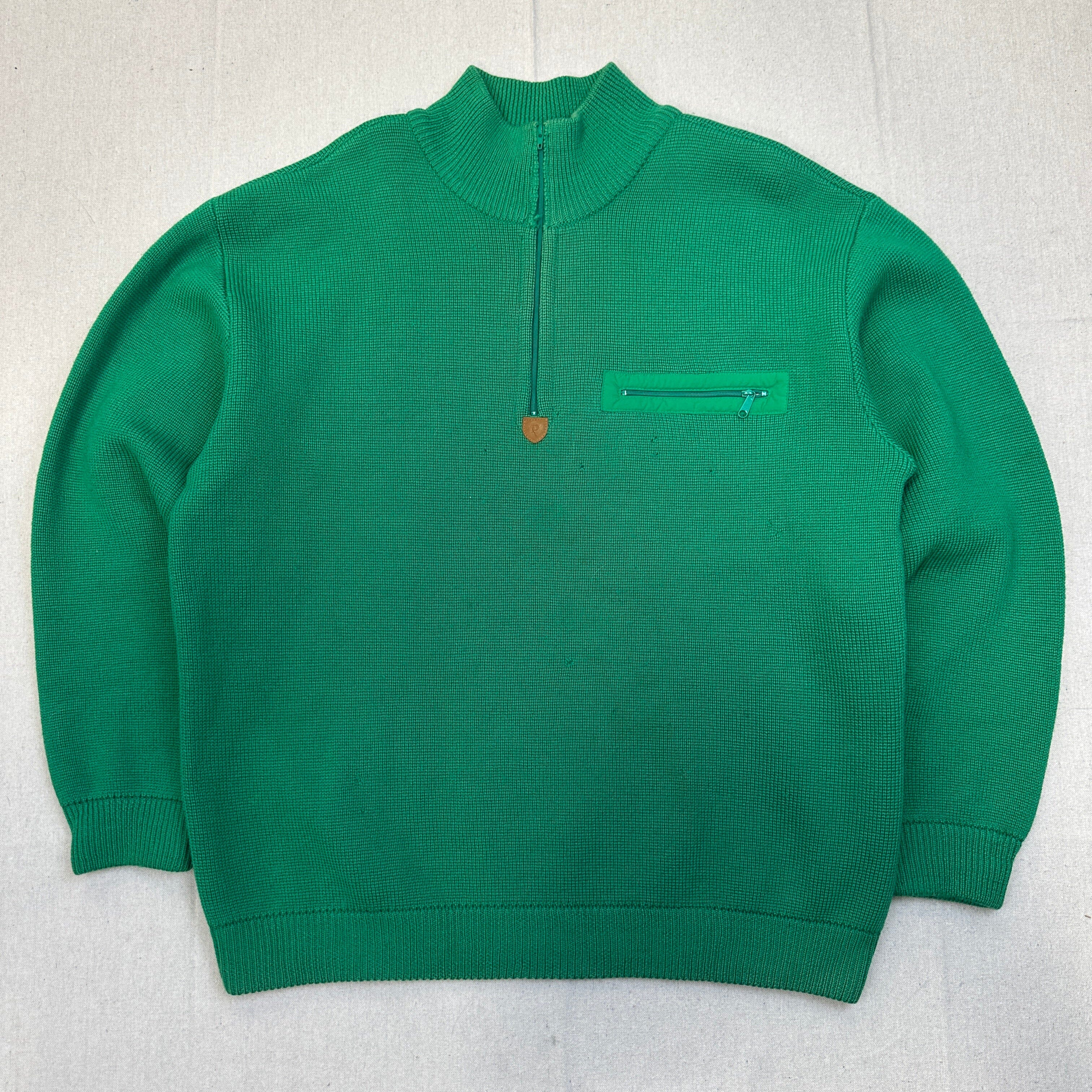Vintage Patagonia Green Knit Half-Zip Sweater Size XL 80s FAIF.CA 