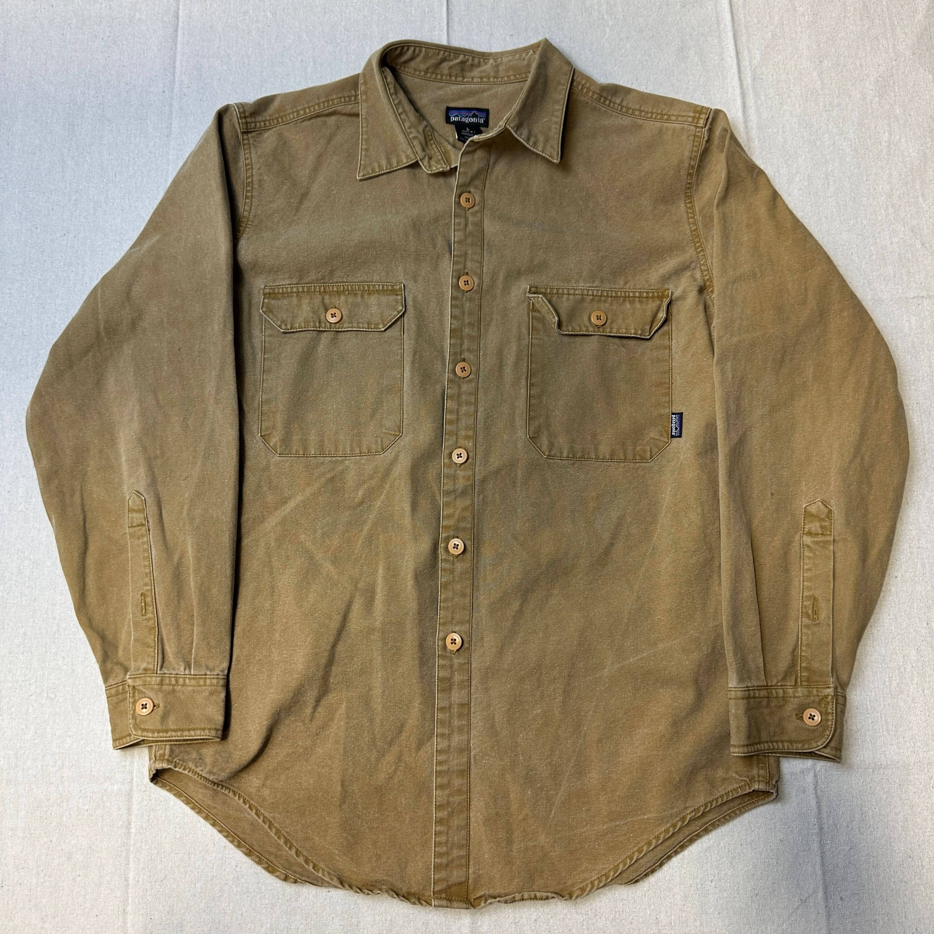 Vintage Patagonia Heavy Cotton Button-Up Shirt Size L 90s FAIF.CA 