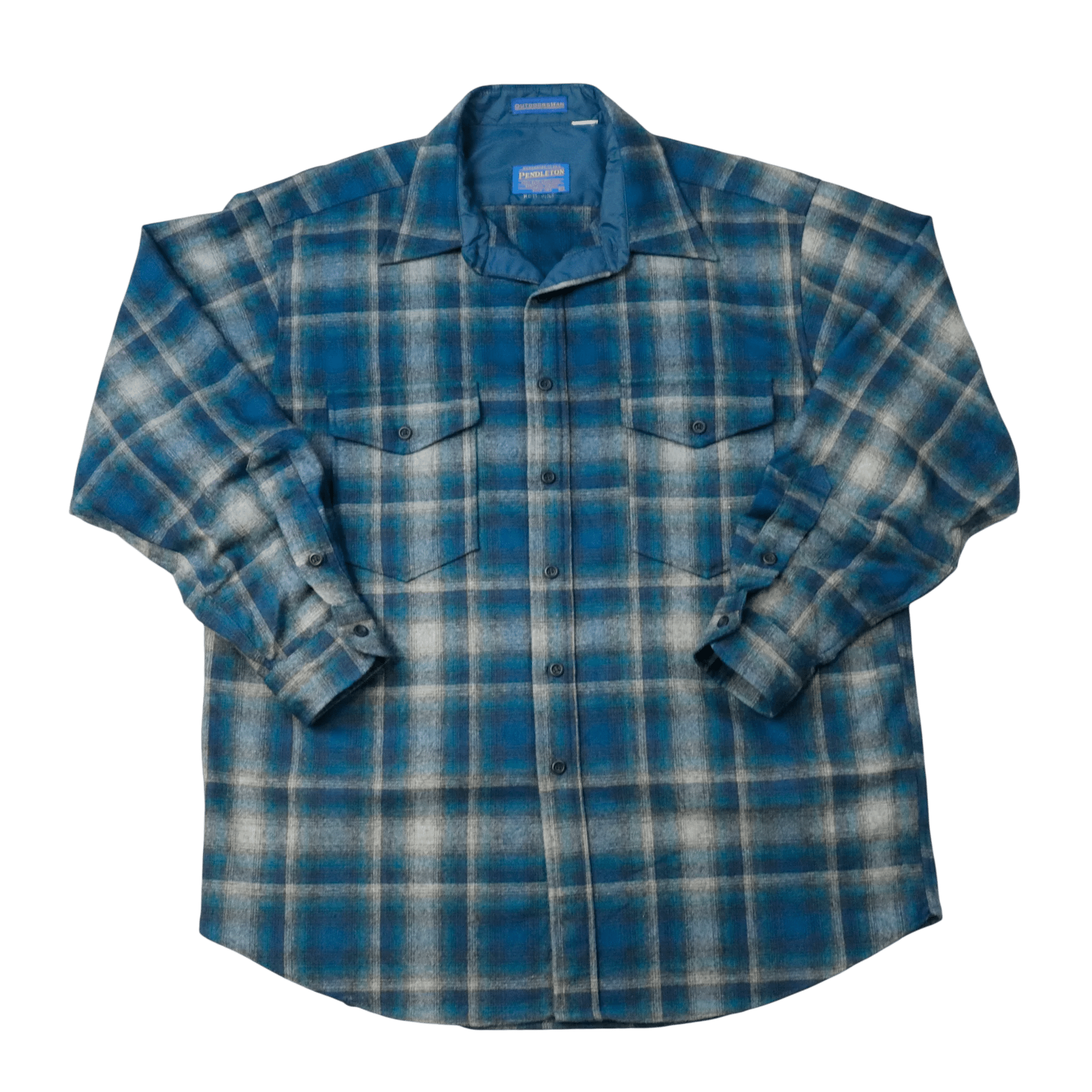 Vintage Pendleton Outdoorsman Blue Wool Button Up Size XL Pendleton 
