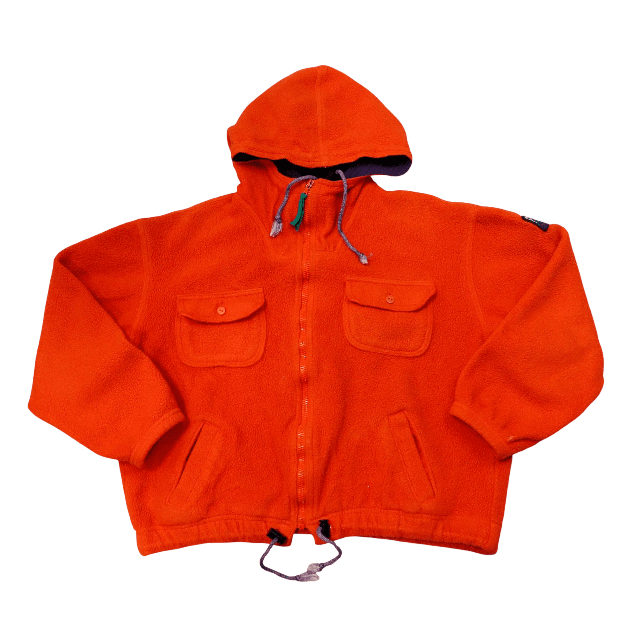 Vintage Polo Counry High Tech Ralph Lauren Orange Fleece Jacket Size M Ralph Lauren 