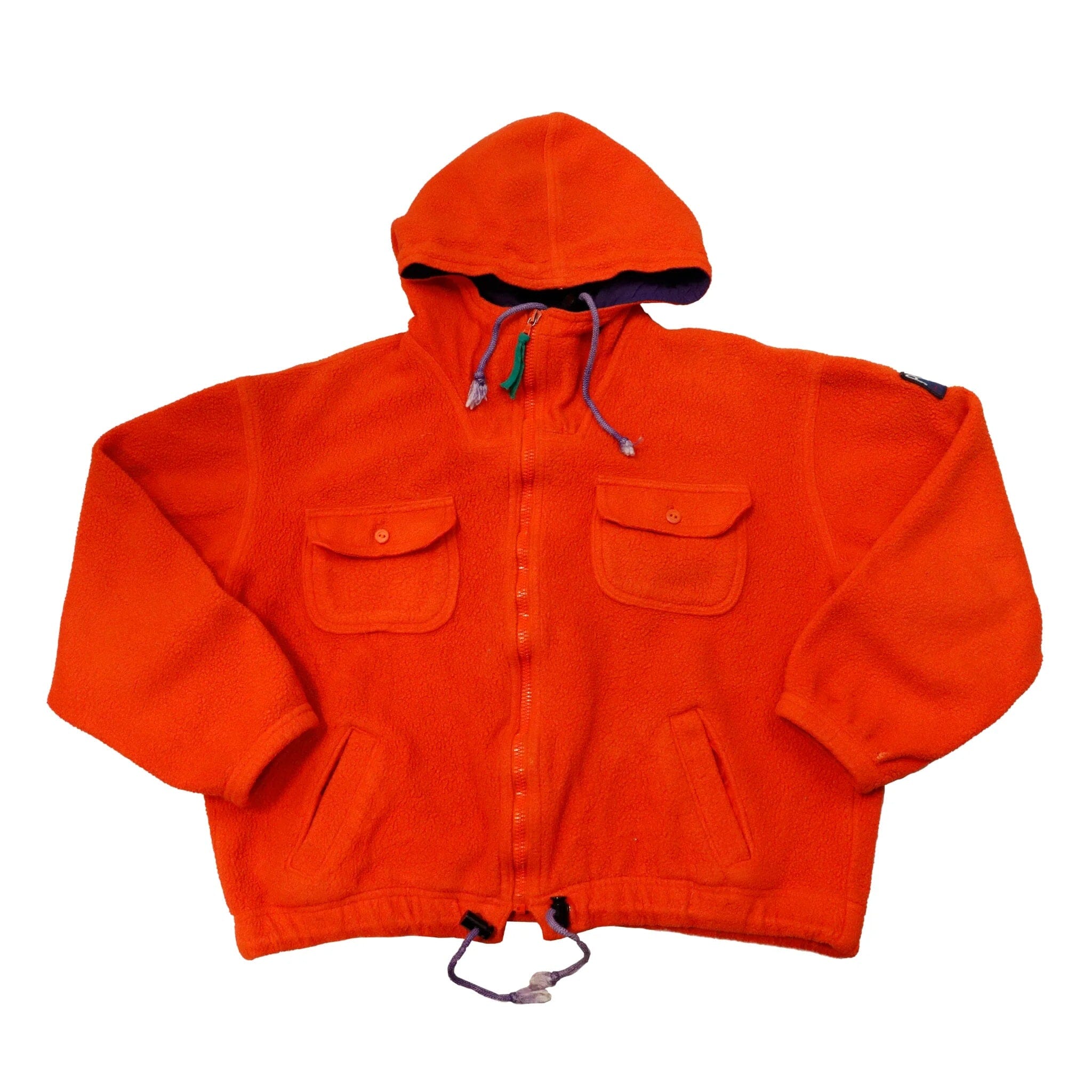 Vintage Polo Counry High Tech Ralph Lauren Orange Fleece Jacket Size M Ralph Lauren 