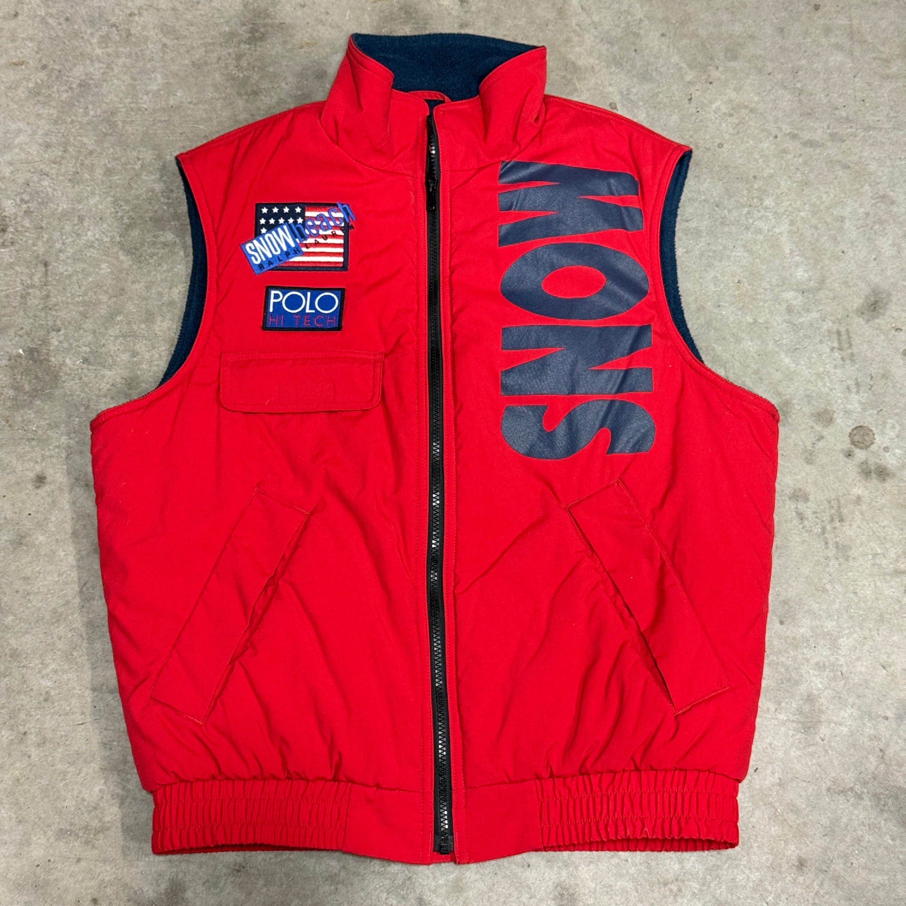 Vintage Polo Ralph Lauren Snow Beach Graphic Vest Size M 1992 Stadium 90s FAIF.CA 