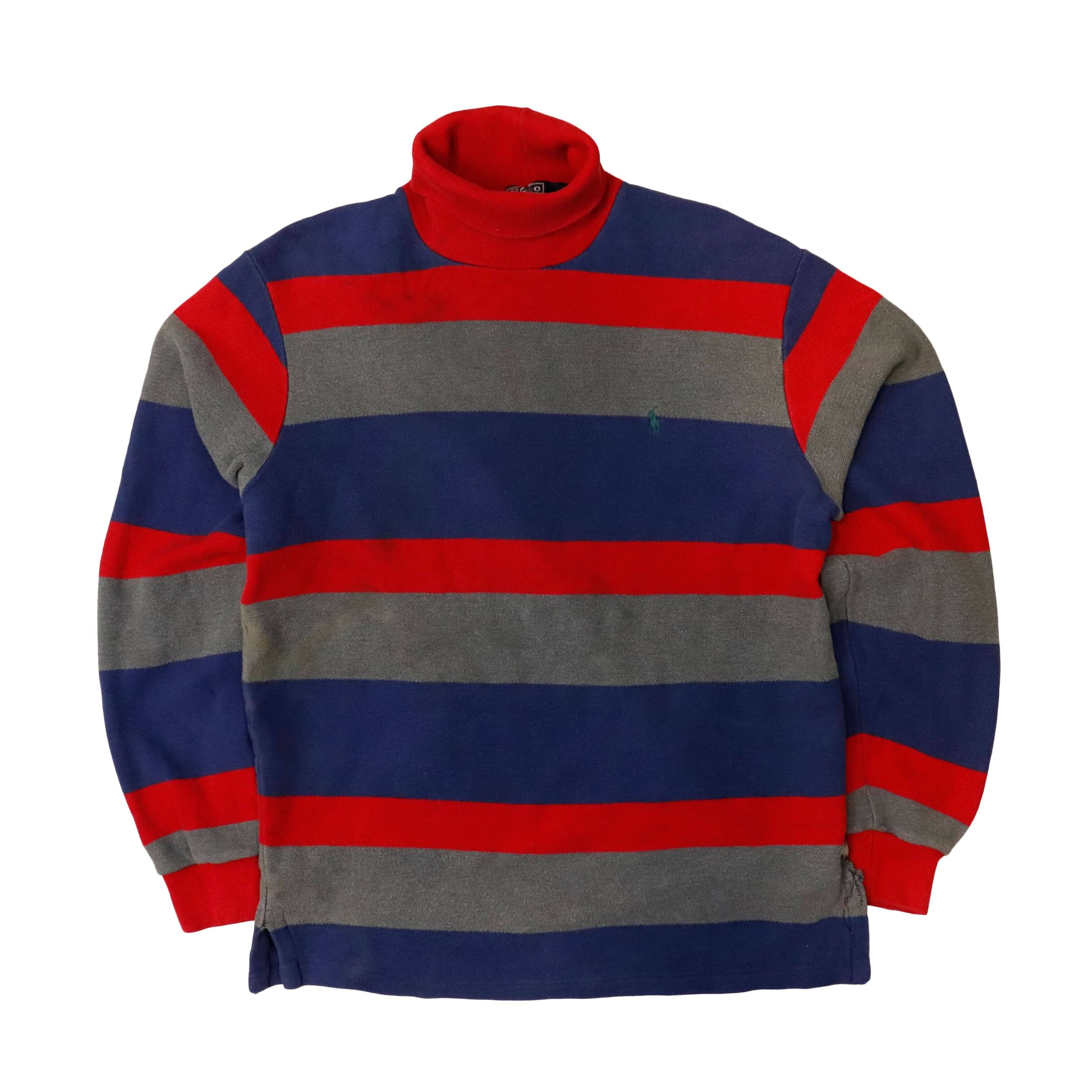 Vintage Polo Ralph Lauren Striped Turtleneck Sweater Size M FAIF.CA 