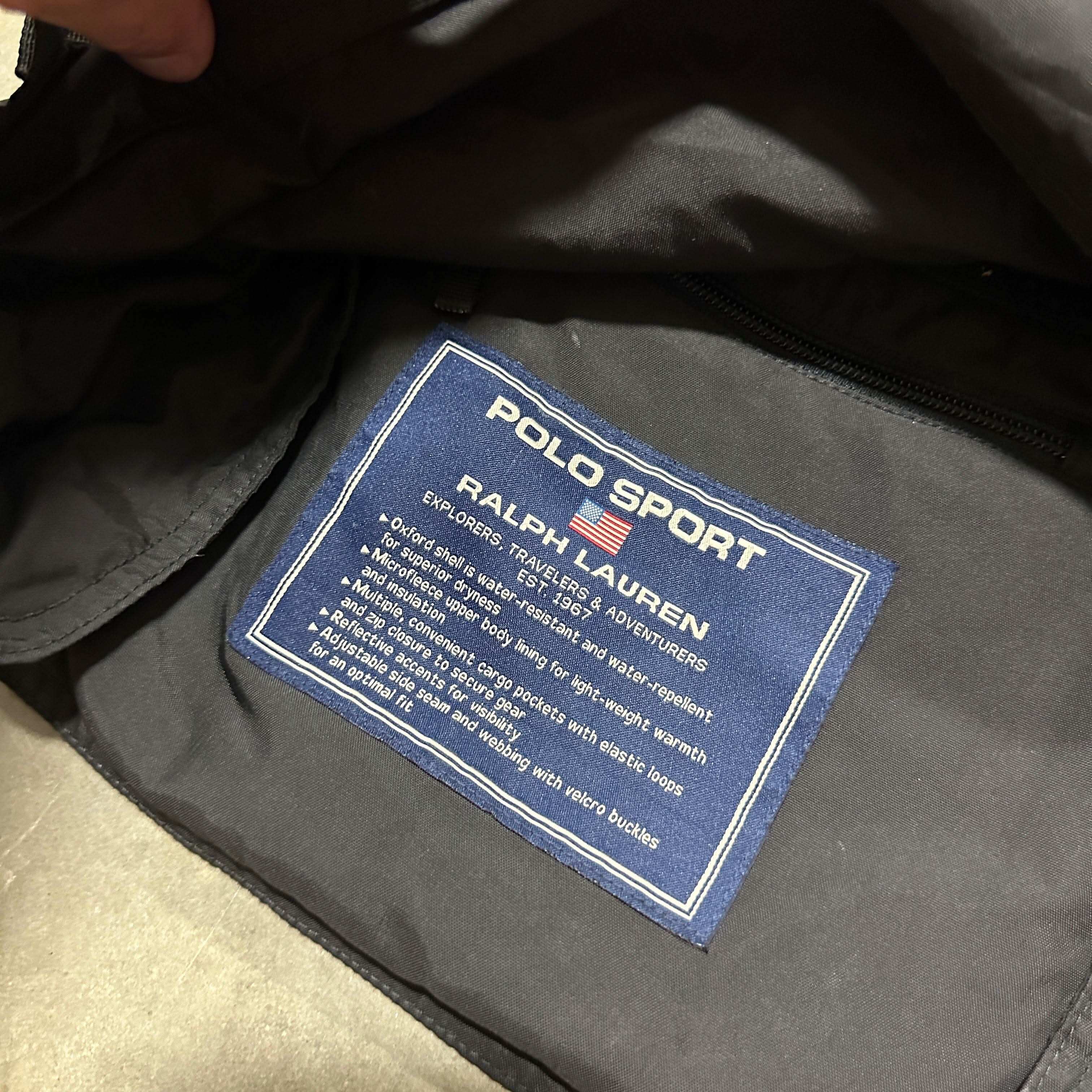 Vintage Polo Sport Black Swat Utility Vest Insane! Sz XL vest POLO RALPH LAUREN 