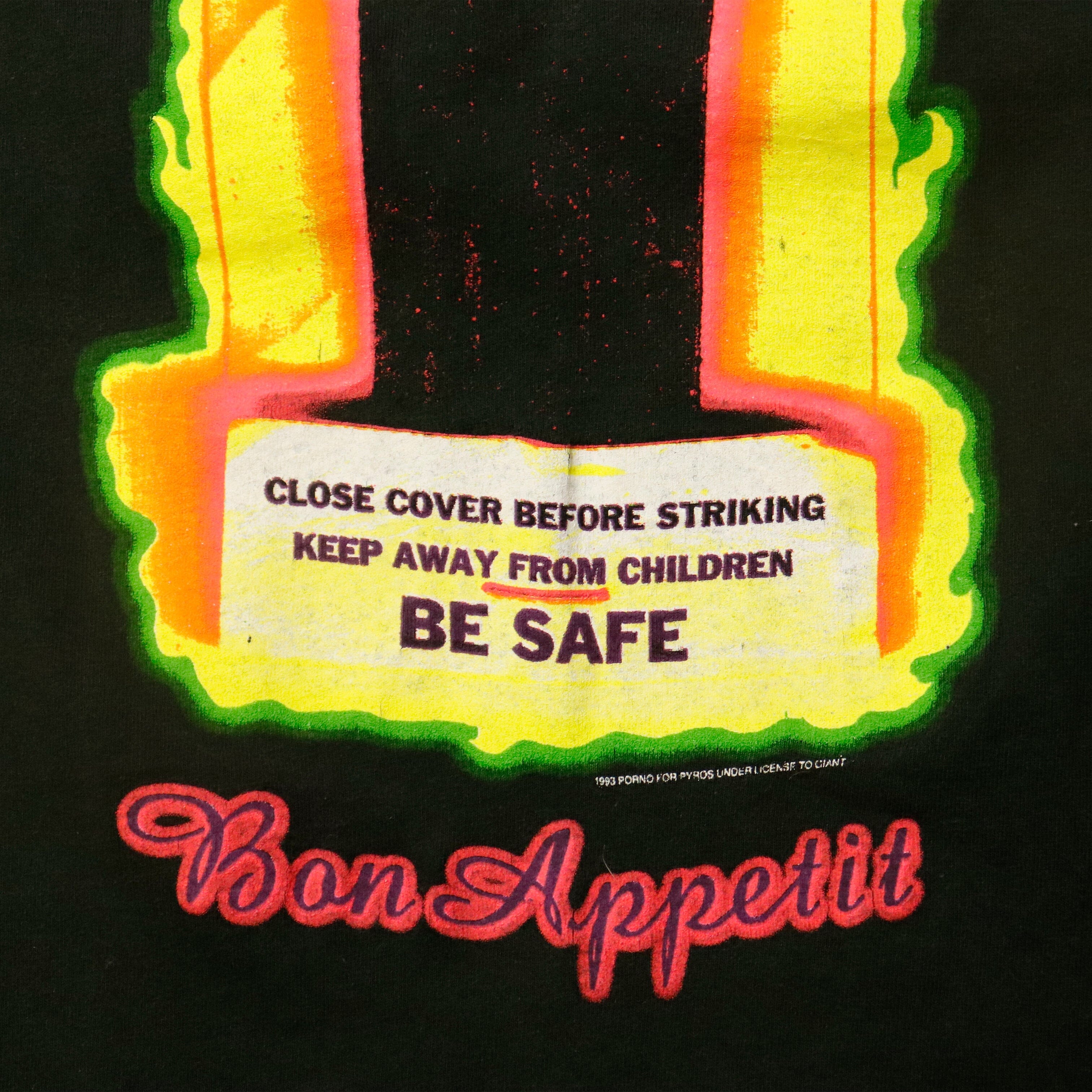 Vintage Porno for Pyros 1993 Giant Bon Appetit Graphic T-Shirt Size XL FAIF.CA 