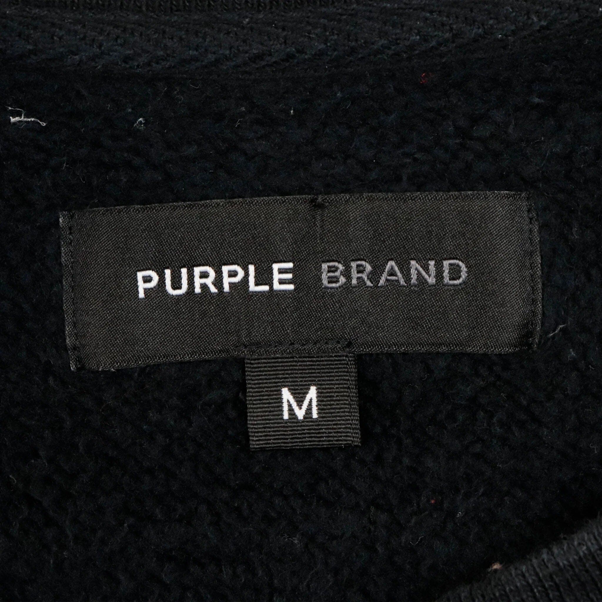 Vintage Purple Brand Black Crewneck Size M spell out Purple Brand 