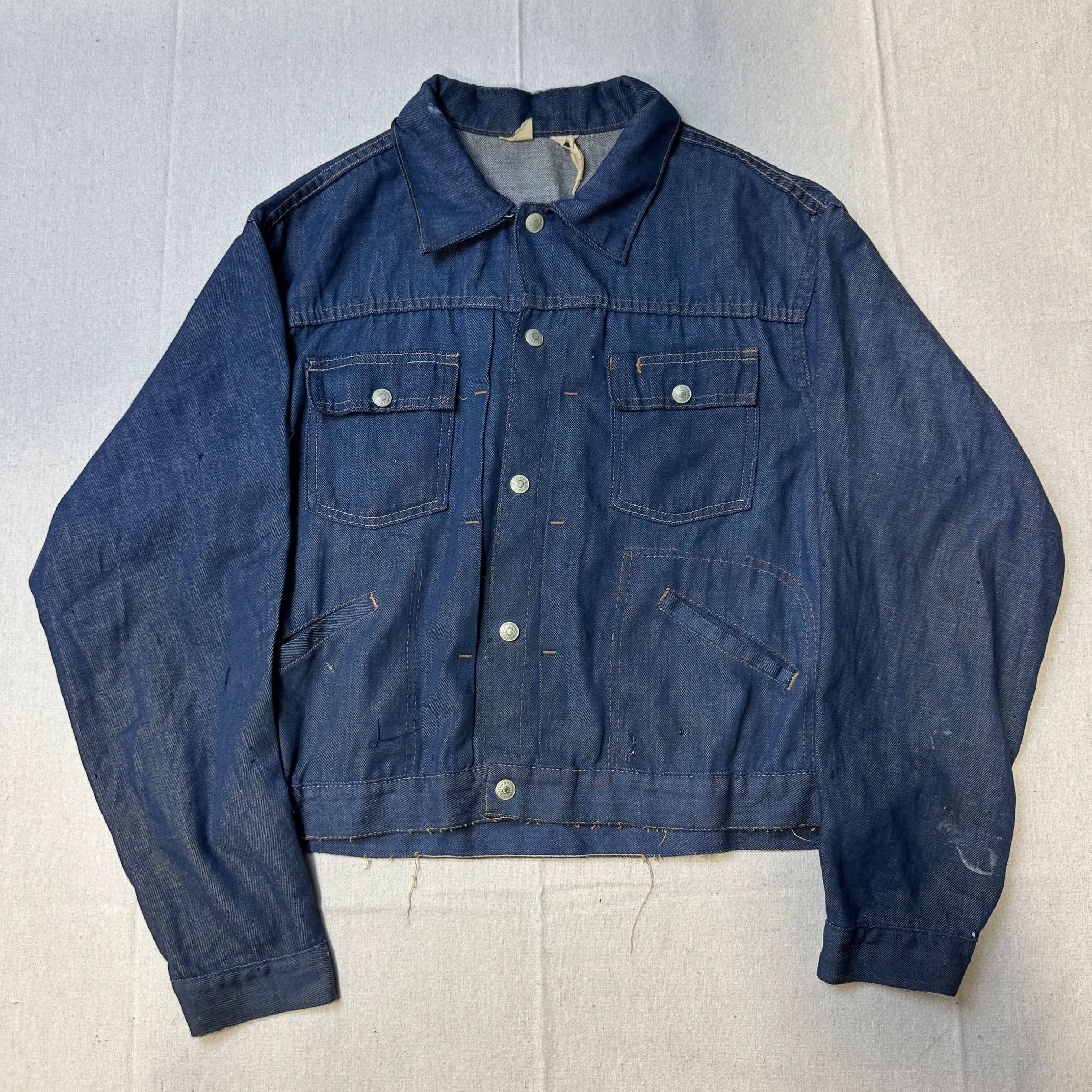 Vintage Ranchcraft Button-Up Denim Jacket Size M 50s Pleated FAIF.CA 