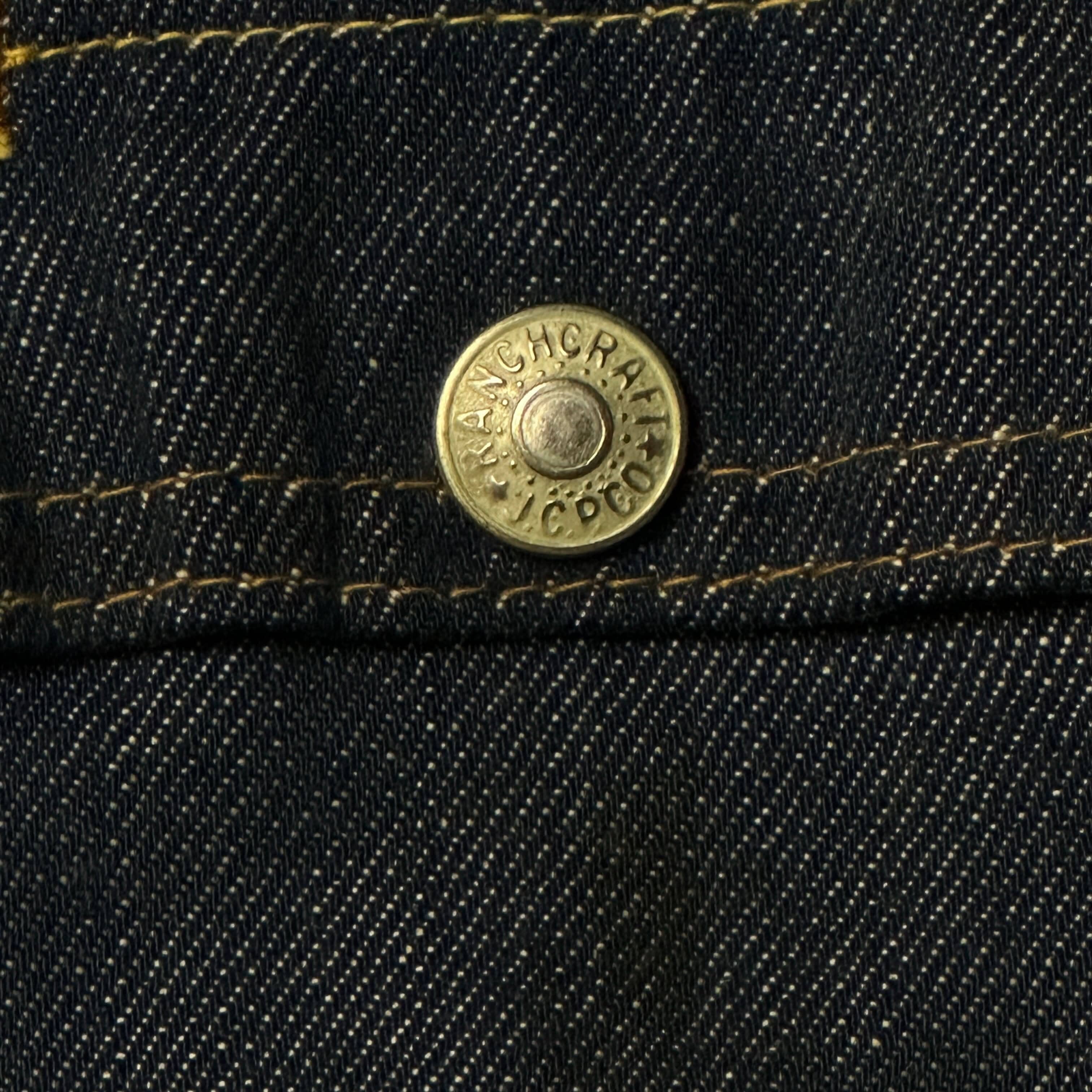 Vintage Ranchcraft Button-Up Denim Jacket Size M 50s Pleated FAIF.CA 