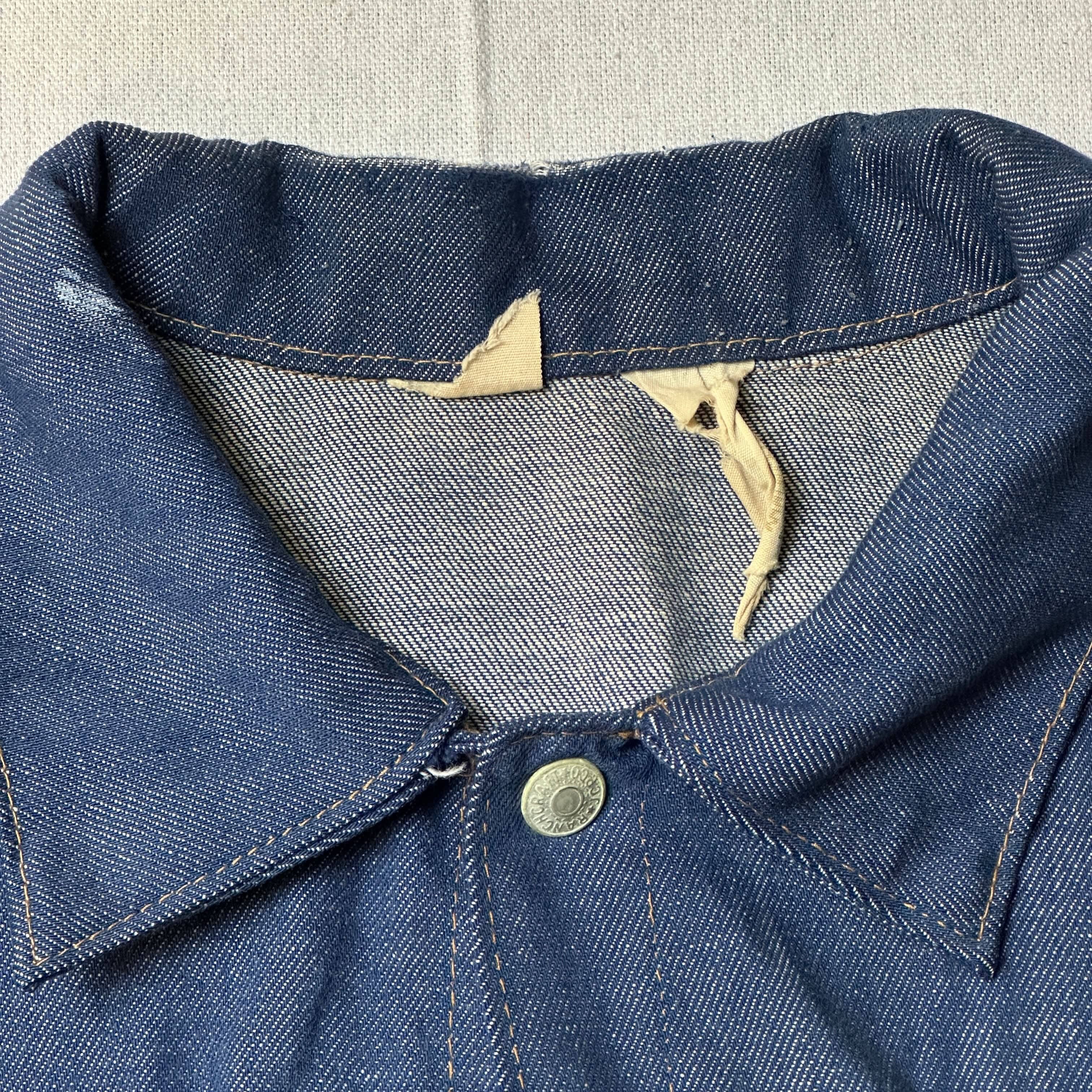 Vintage Ranchcraft Button-Up Denim Jacket Size M 50s Pleated FAIF.CA 
