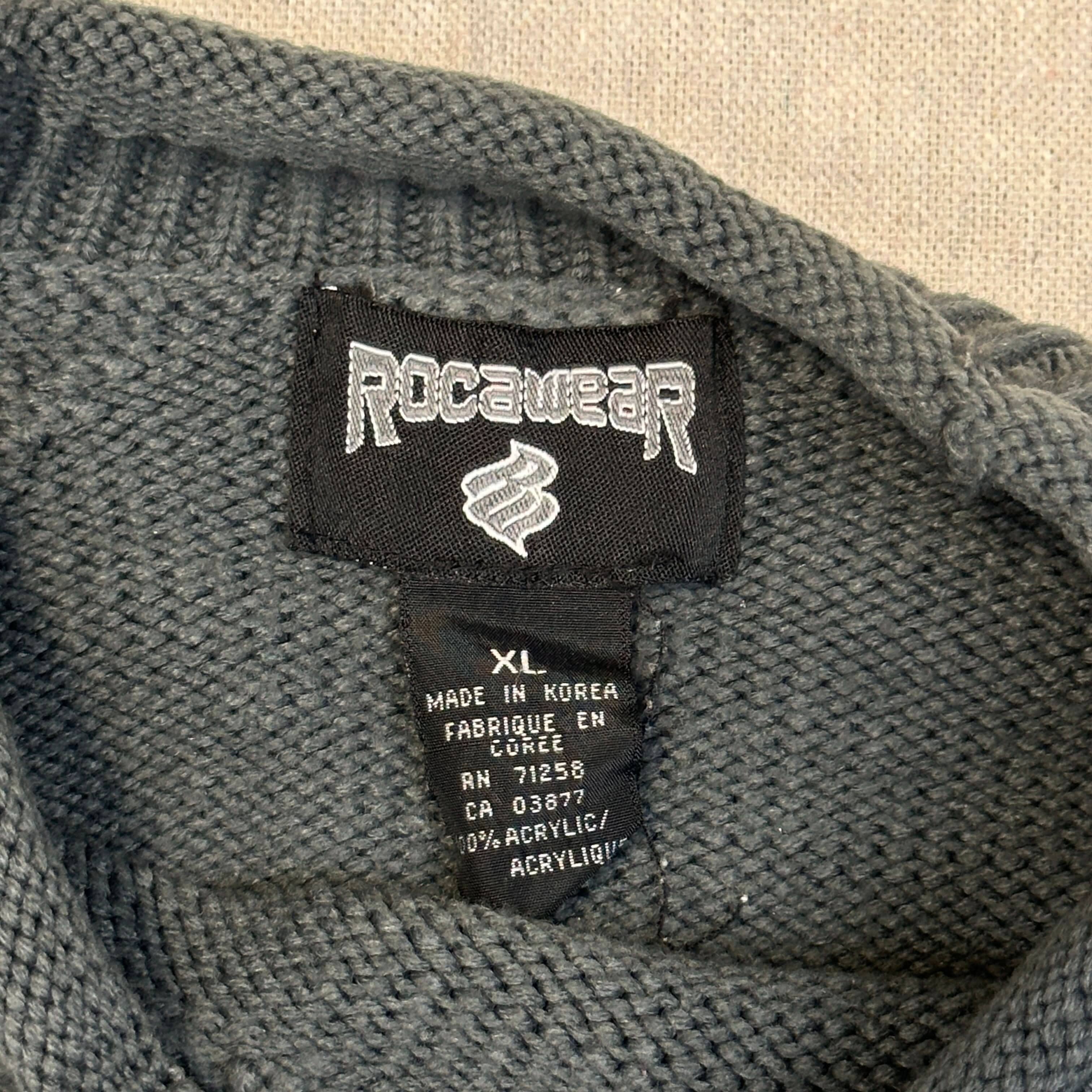 Vintage Rocawear Reflective Stripe Knit Sweater Size XL FAIF.CA 