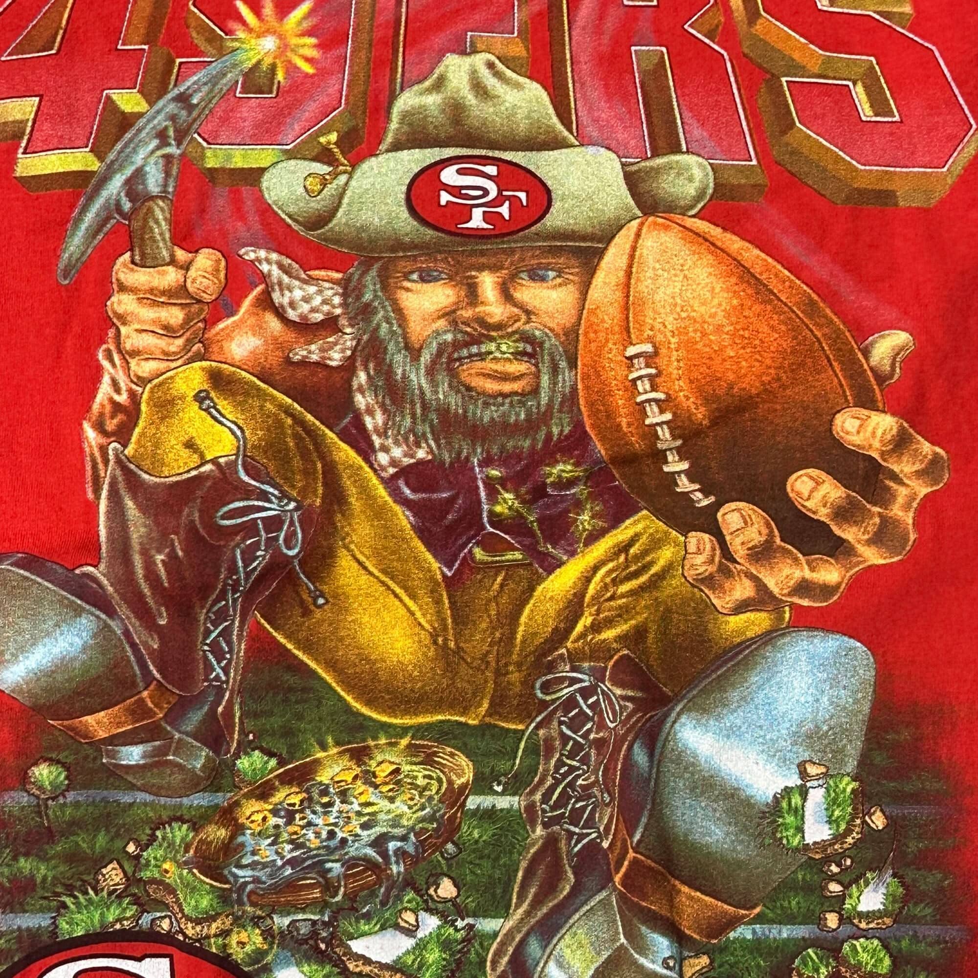 Vintage Salem San Francisco 49ers Graphic Football T-Shirt Size M FAIF.CA 