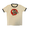 Vintage Samurai Graphic Ringer T-Shirt Size XL 90s FAIF.CA 