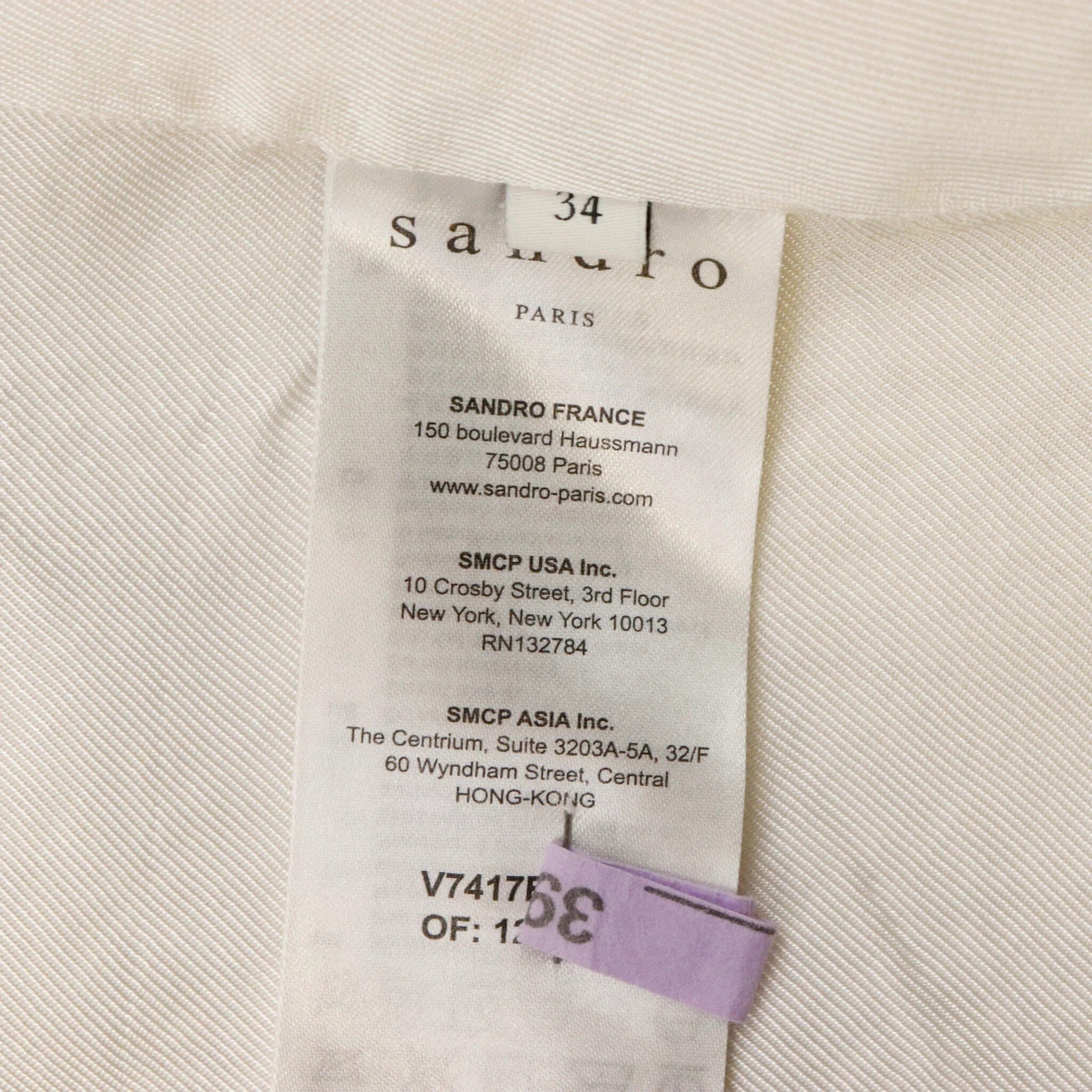 Vintage Sandro Paris White Blazer Gold Details Size 34 Sandro 