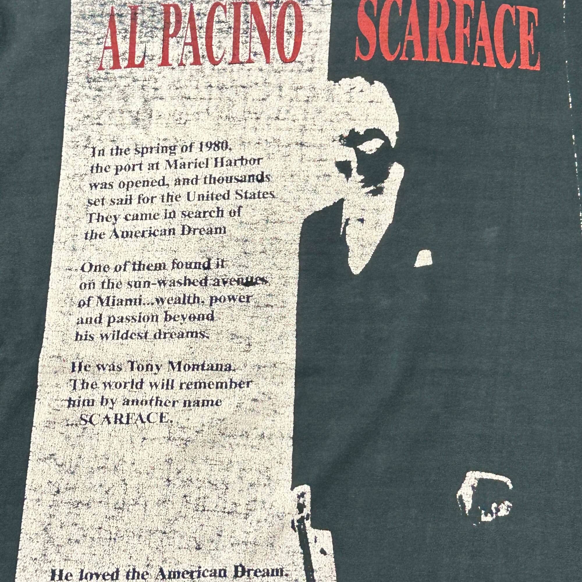 Vintage Scarface Al Pacino Graphic Movie T-Shirt Size Large FAIF.CA 