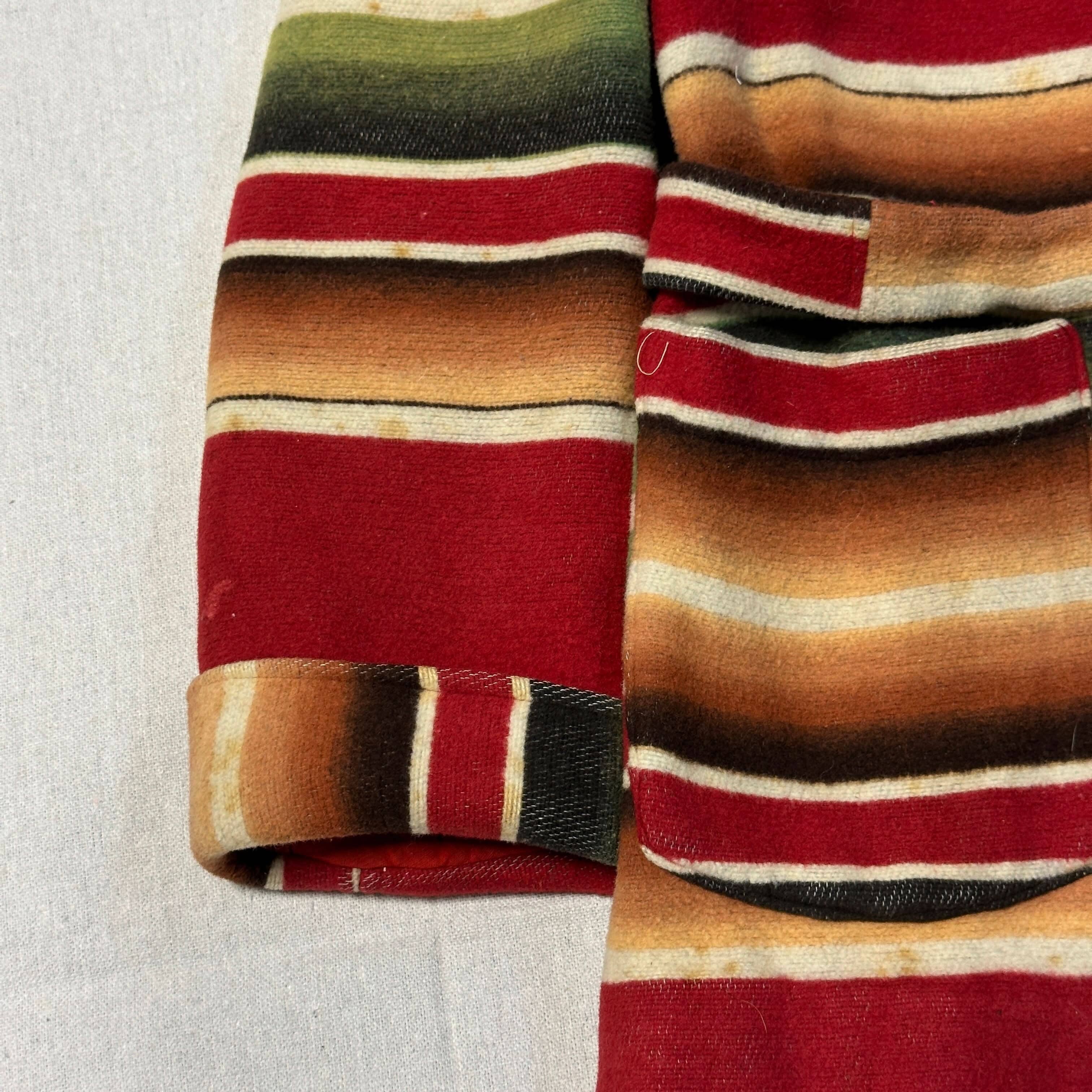 Vintage Southwestern Stripe Home Made 20s 30s Blanket Coat Size M Western Pendleton? FAIF.CA 