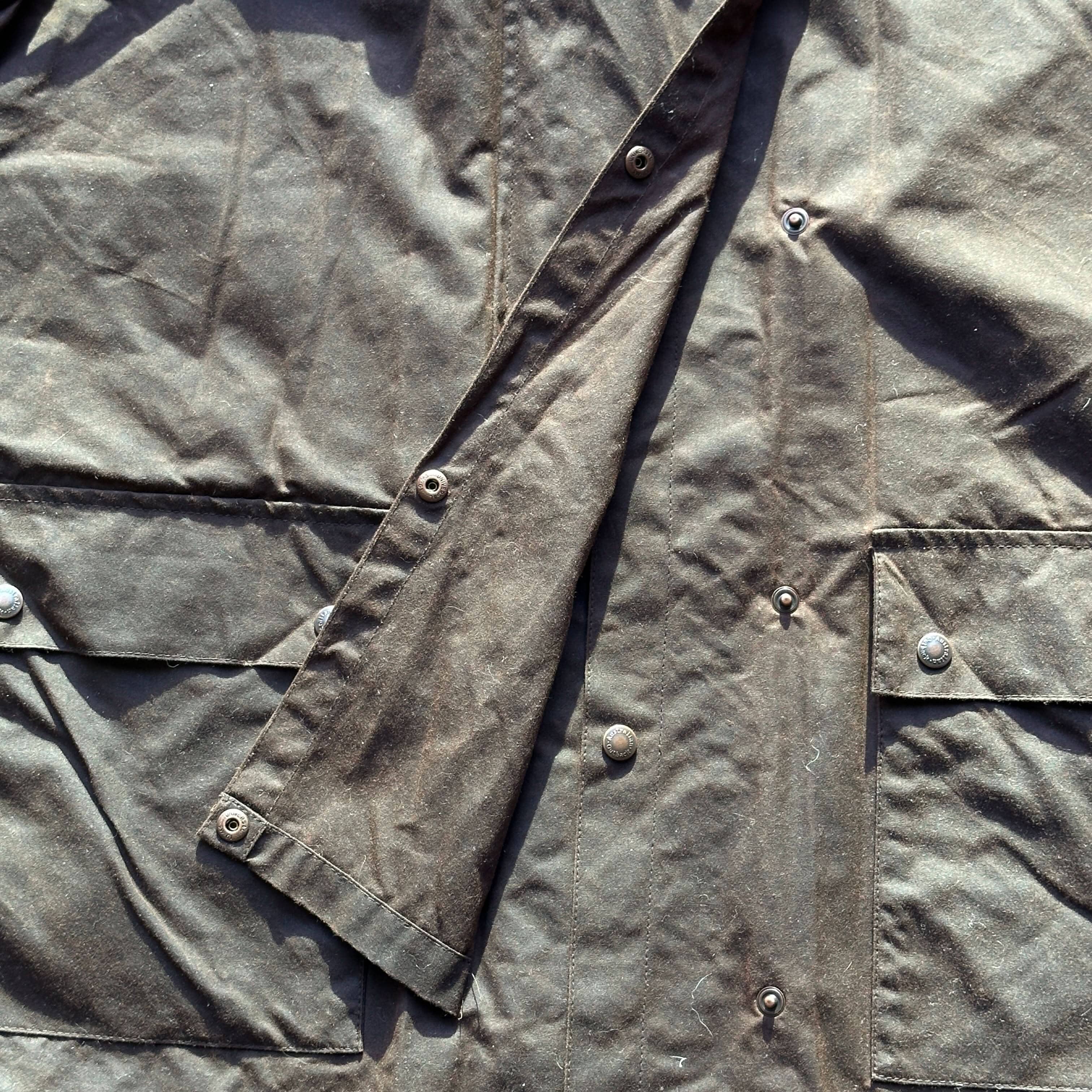 Vintage The Australian Outback Collection Brown Oilskin Duster Coat Size L FAIF.CA 