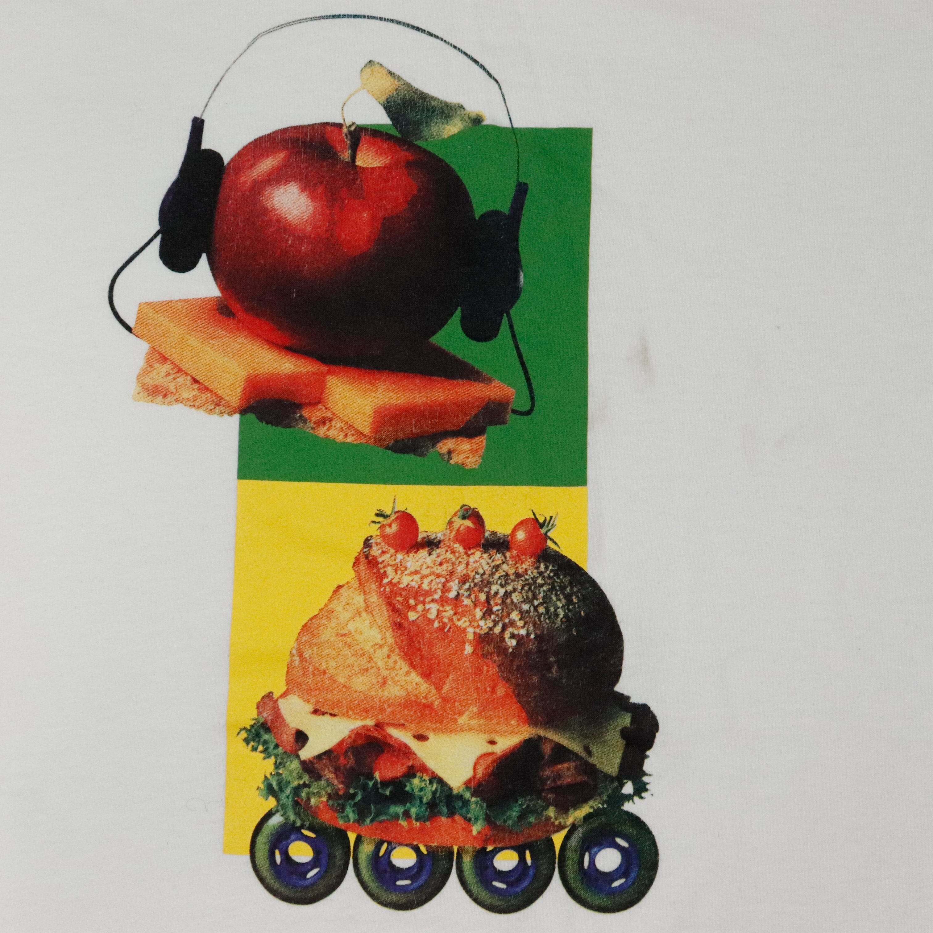 Vintage The Great Food Fast LS White T-Shirt Size L Fruit of the Loom 