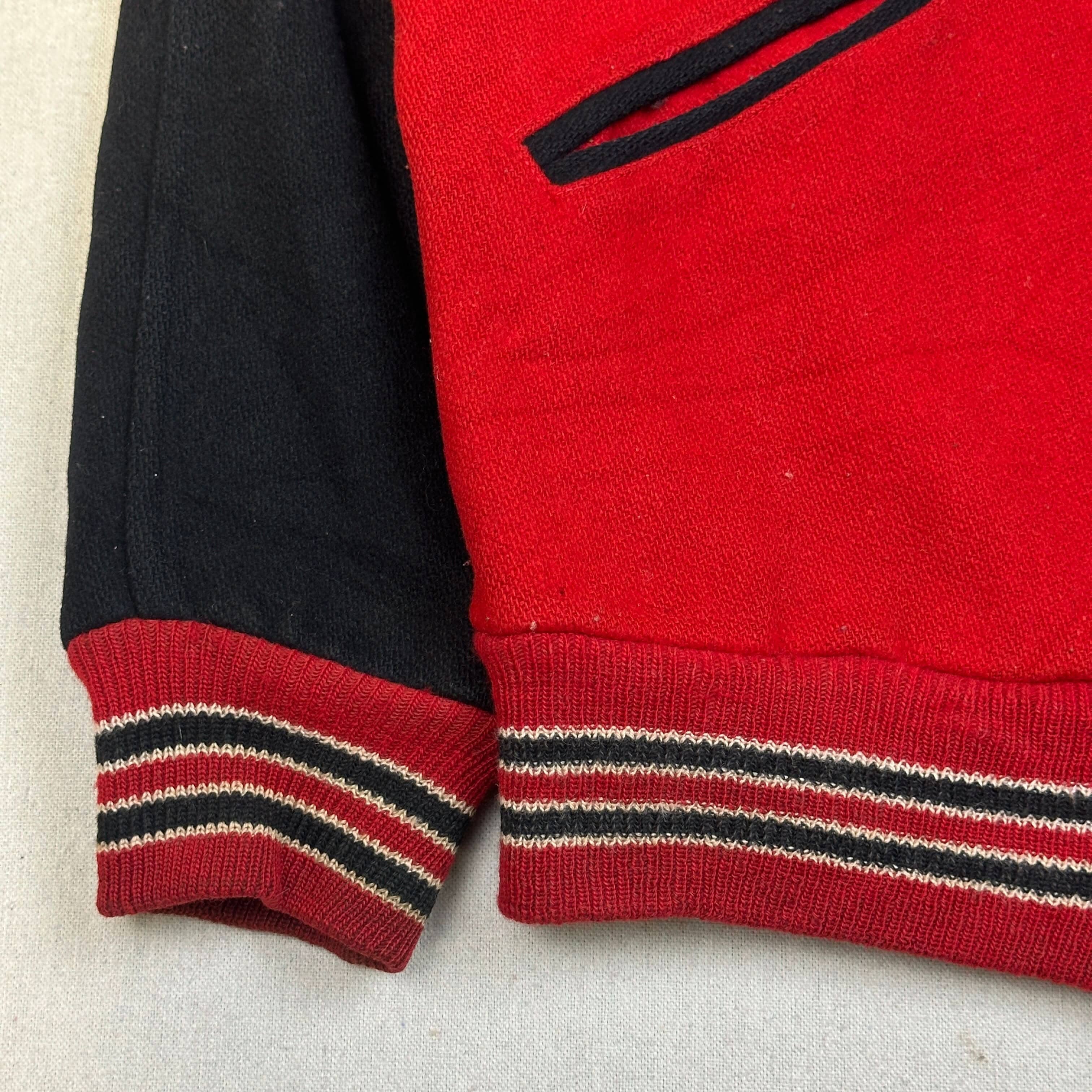 Vintage Varsity S Chenille Patch Varsity Jacket Size M 50s FAIF.CA 