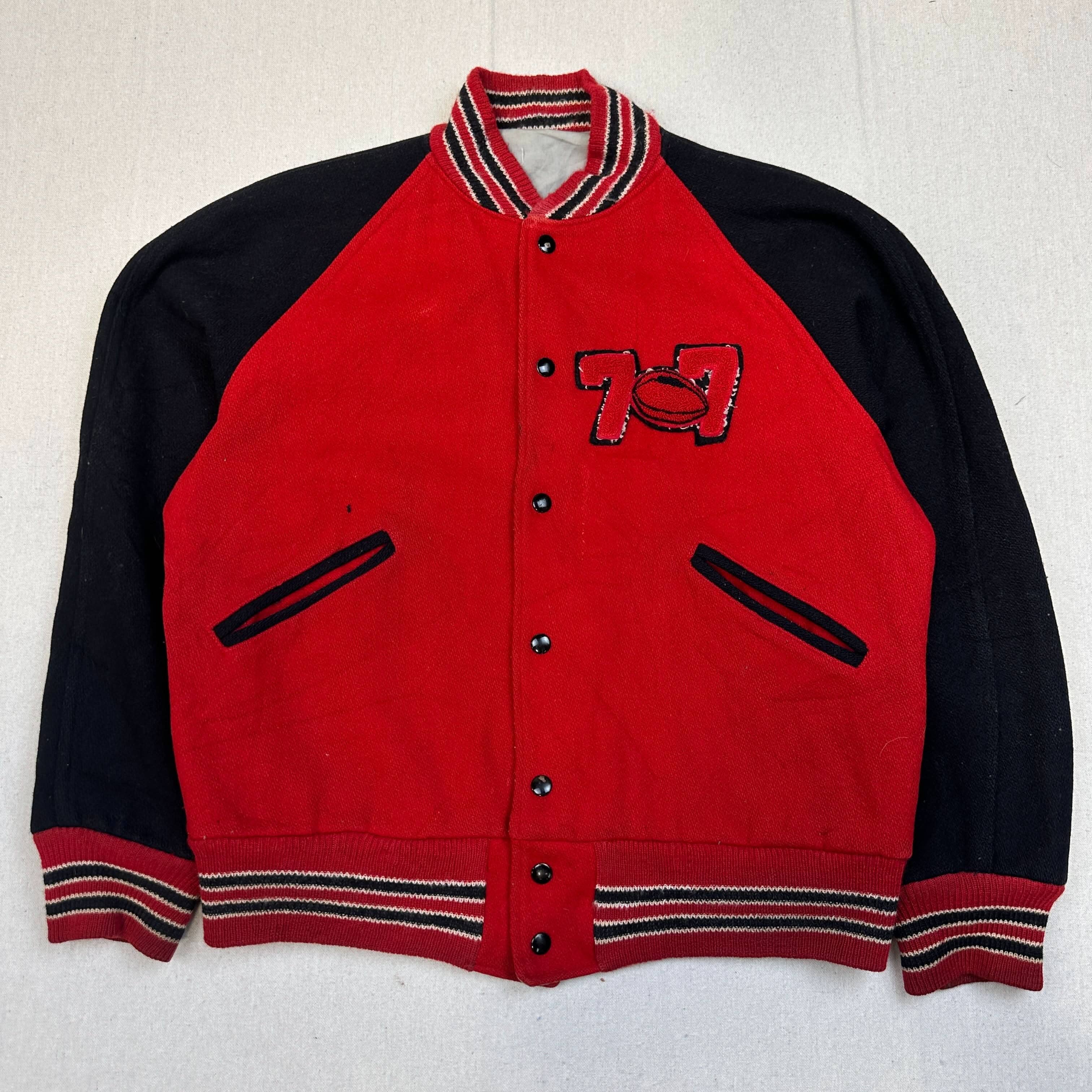 Vintage Varsity S Chenille Patch Varsity Jacket Size M 50s FAIF.CA 