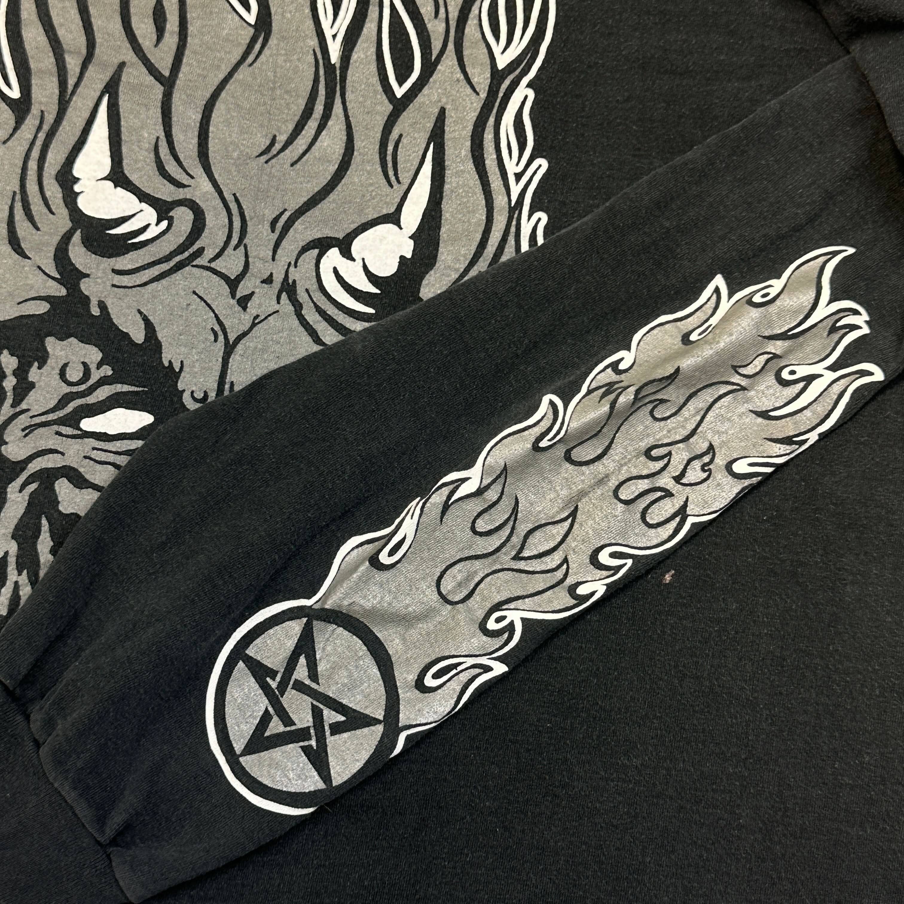 Vintage White Zombie Demon Graphic Long Sleeve T-Shirt Size XL 90s FAIF.CA 