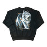 Vintage Wolf Print Black Crewneck Size XL Fruit of the Loom 