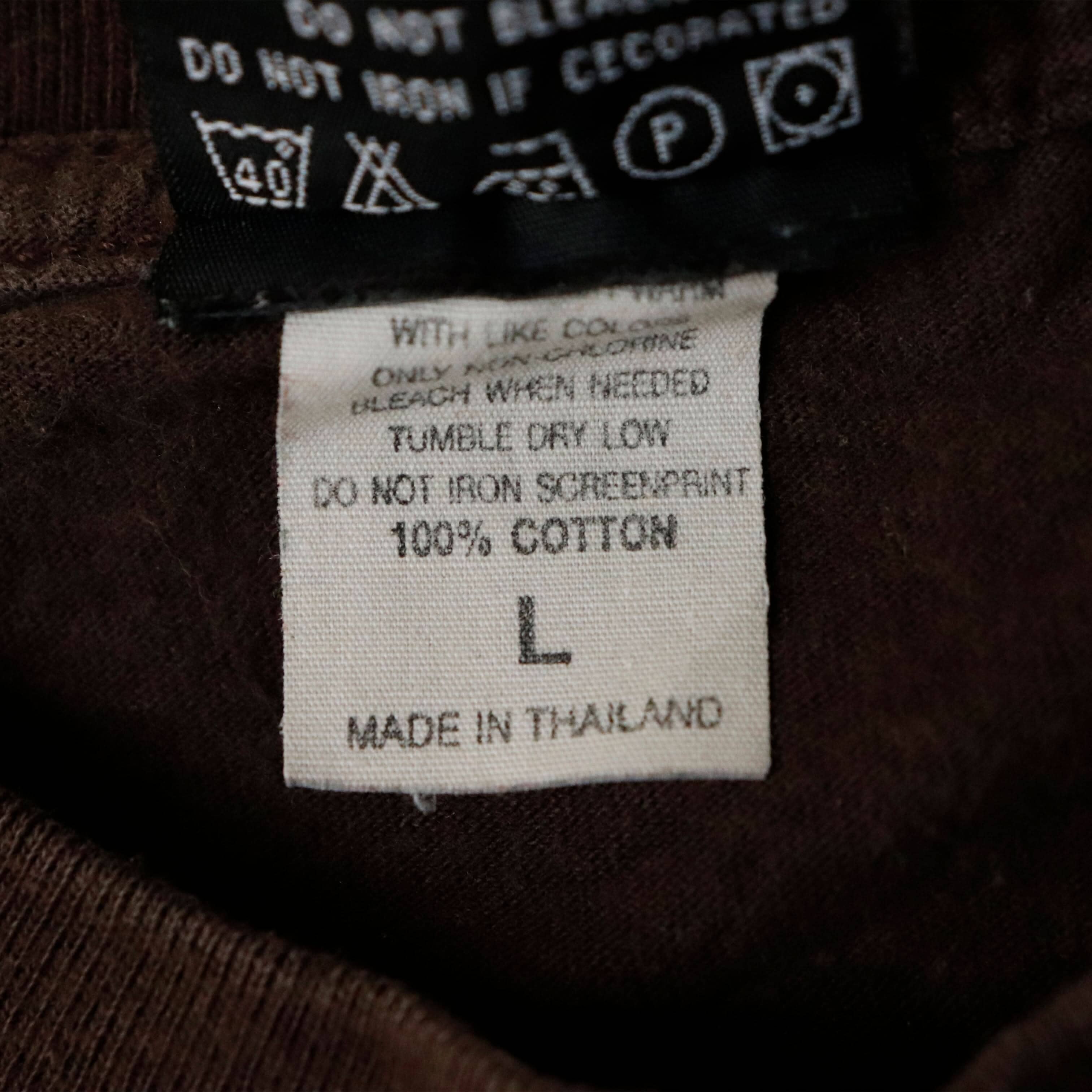 Vintage Zero Skull Graphic Brown T-Shirt Size L Skateboard FAIF.CA 