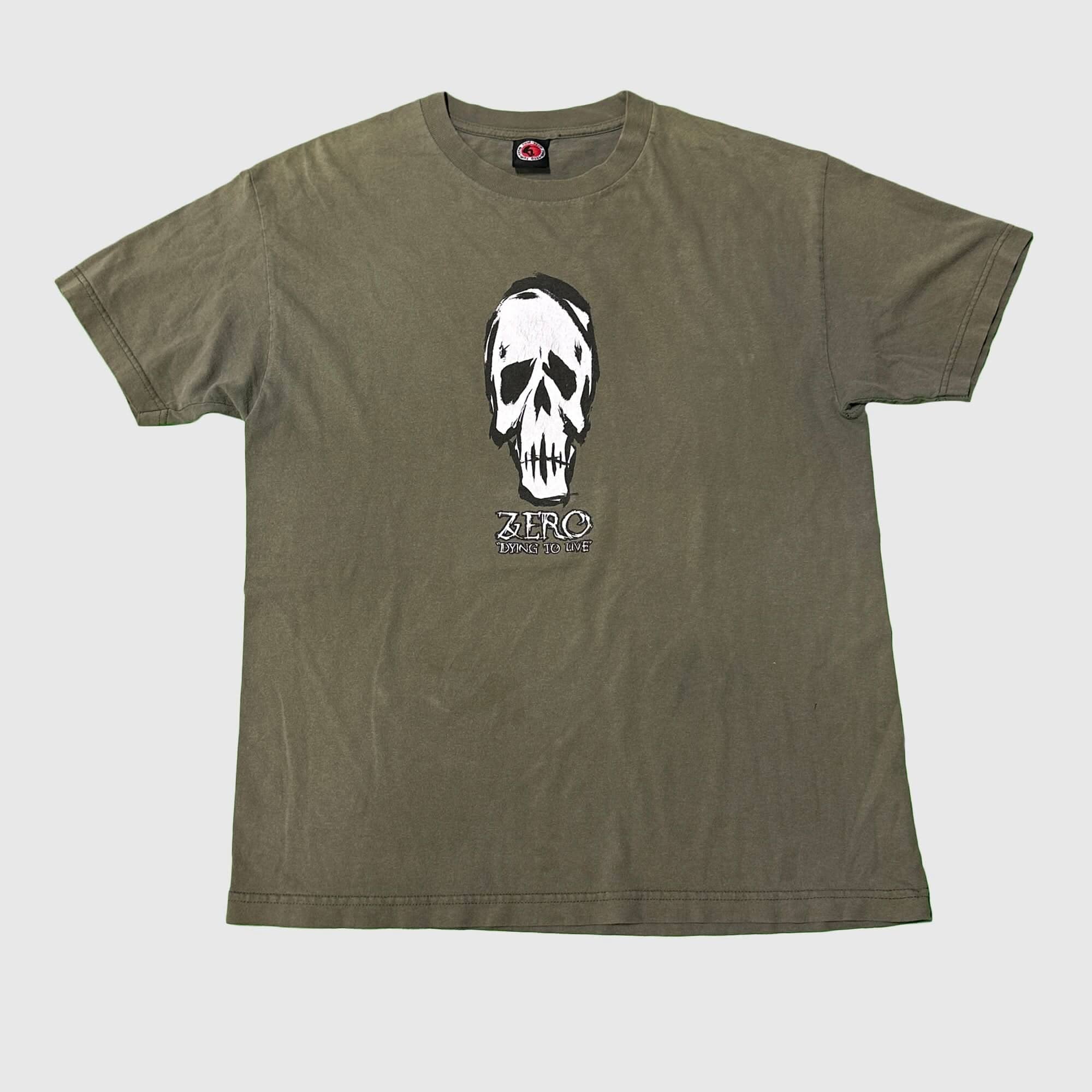 Vintage Zero Skull Graphic T-shirt Size Large FAIF.CA 