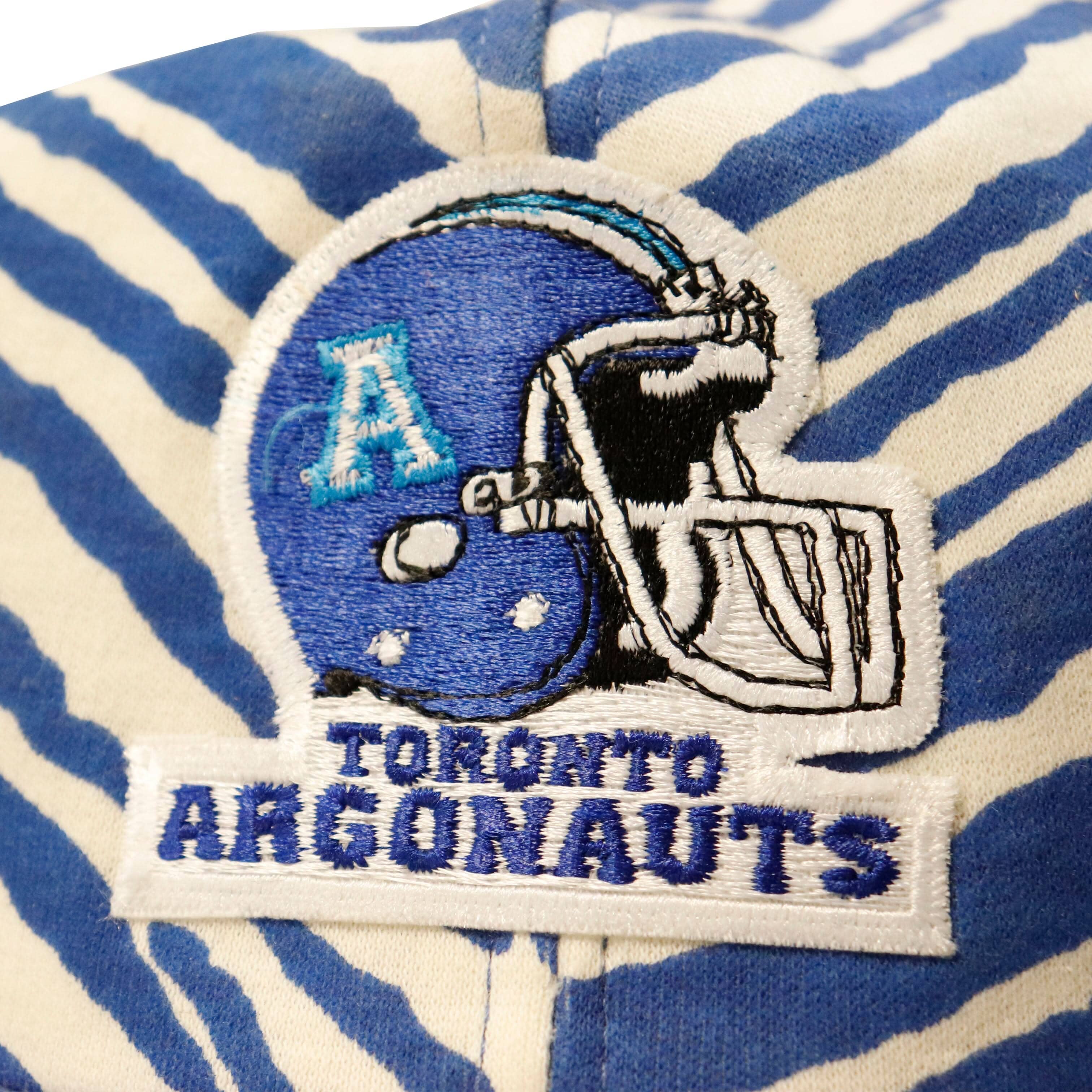 Vintage Zubaz Toronto Argonauts Zebra Stripe Snapback Hat Size One Size FAIF.CA 