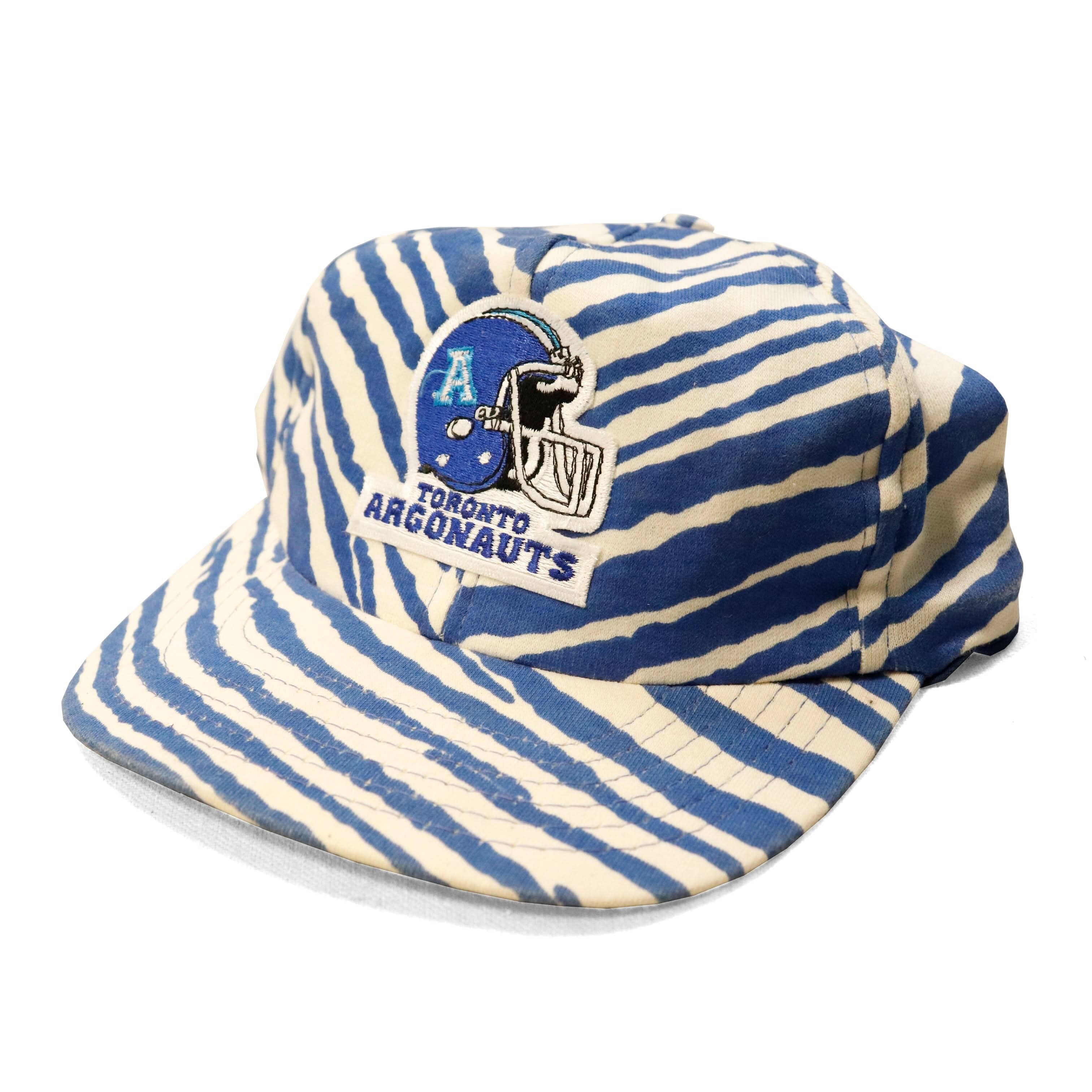 Vintage Zubaz Toronto Argonauts Zebra Stripe Snapback Hat Size One Size FAIF.CA 
